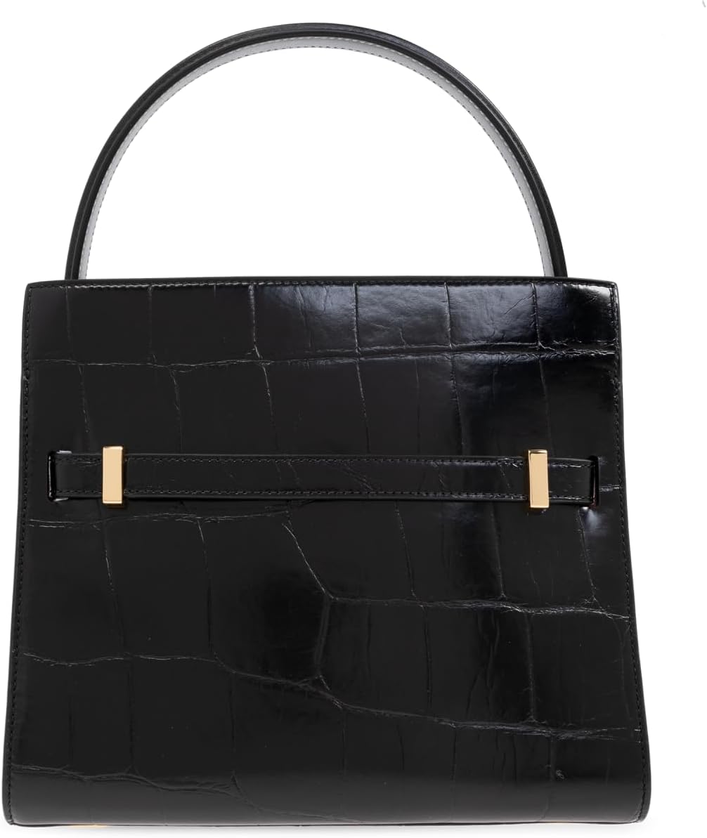 Tory Burch Womens Lee Radziwill Croc Embossed Double Handbag · v3