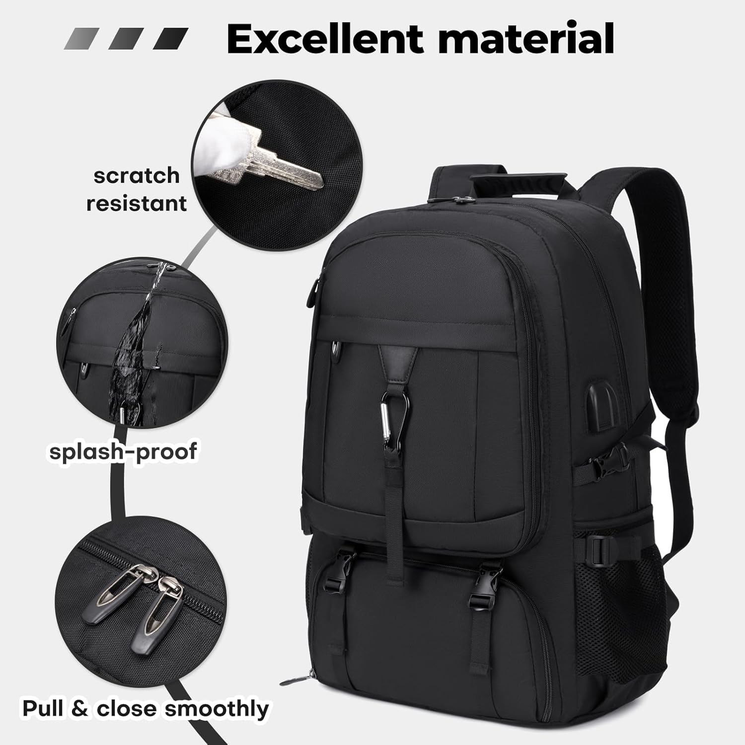 18.4 Inch Travel Backpack with shoe compartment,80L Extra Large Backpack,College Travel Daypack Anti Theft with USB Charging Port,Extra Large Backpack for Men Women to Travel Work Business · v6