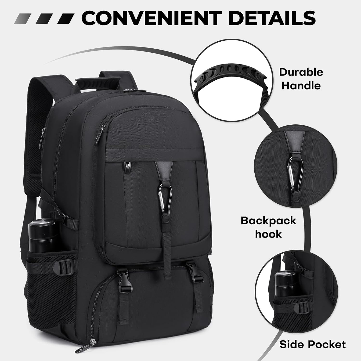 18.4 Inch Travel Backpack with shoe compartment,80L Extra Large Backpack,College Travel Daypack Anti Theft with USB Charging Port,Extra Large Backpack for Men Women to Travel Work Business · v6