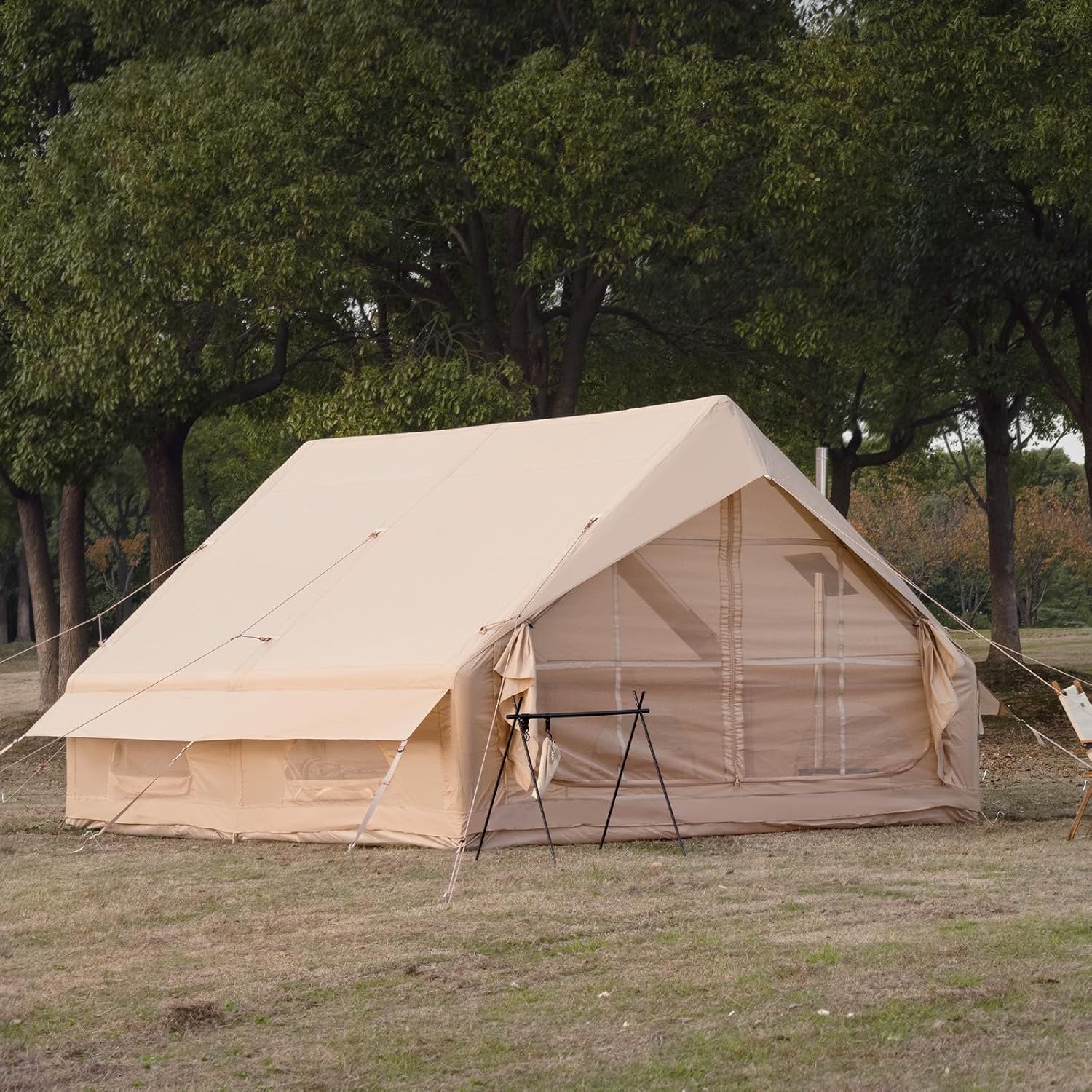 Inflatable Camping Tent with Hand Pump Easy Setup Waterproof Windproof Outdoor Blow up Tent 3-8 Person Oxford 4 Season Glamping Air Tent Cabin House · v2