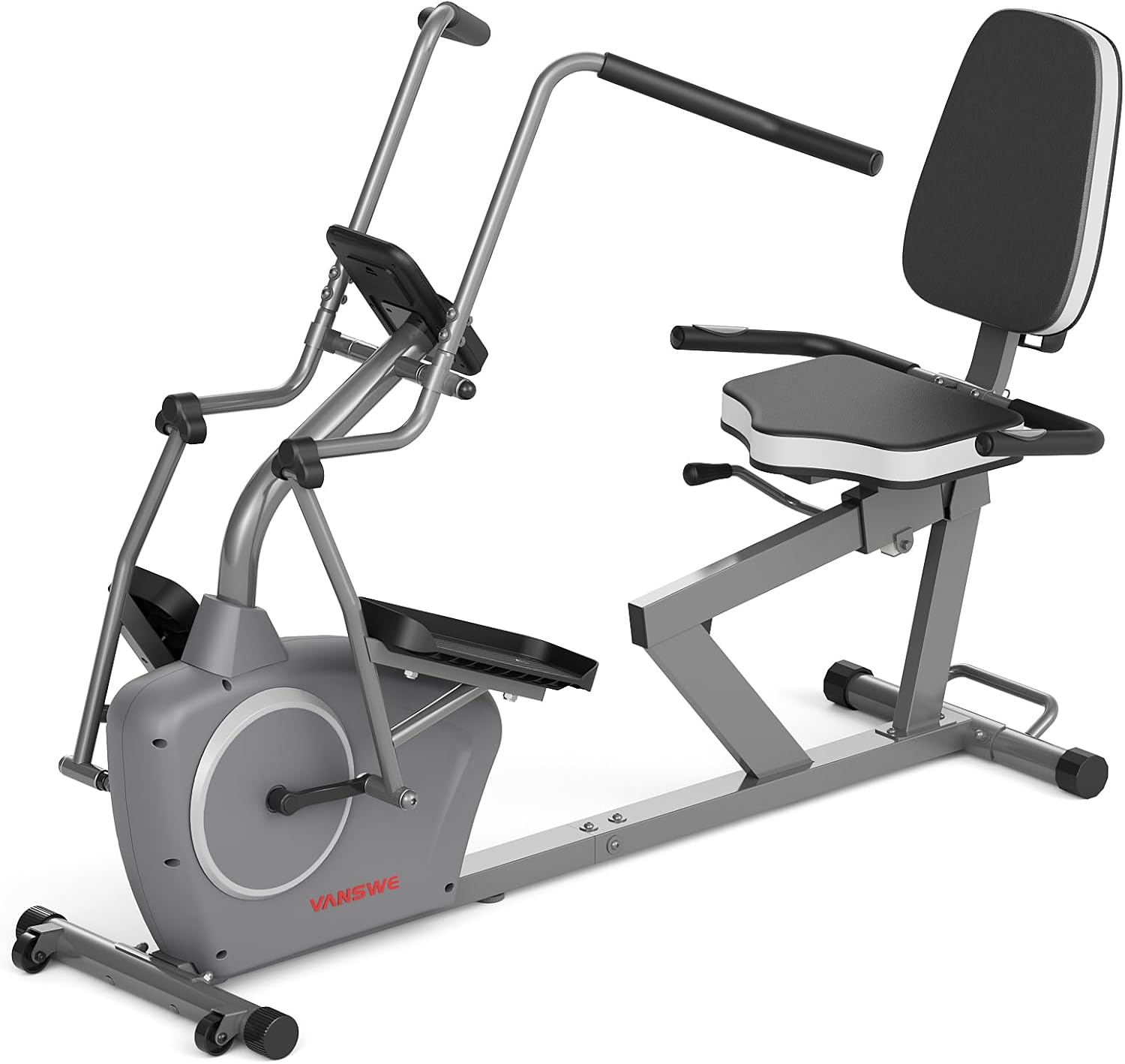 VANSWE Recumbent Exercise Bike with Arm Exerciser for Seniors Adults Home Training - Elliptical Recumbent Cross Trainer with Magnetic Resistance, Free App, Bluetooth Connectivity and Pulse Sensor · v4