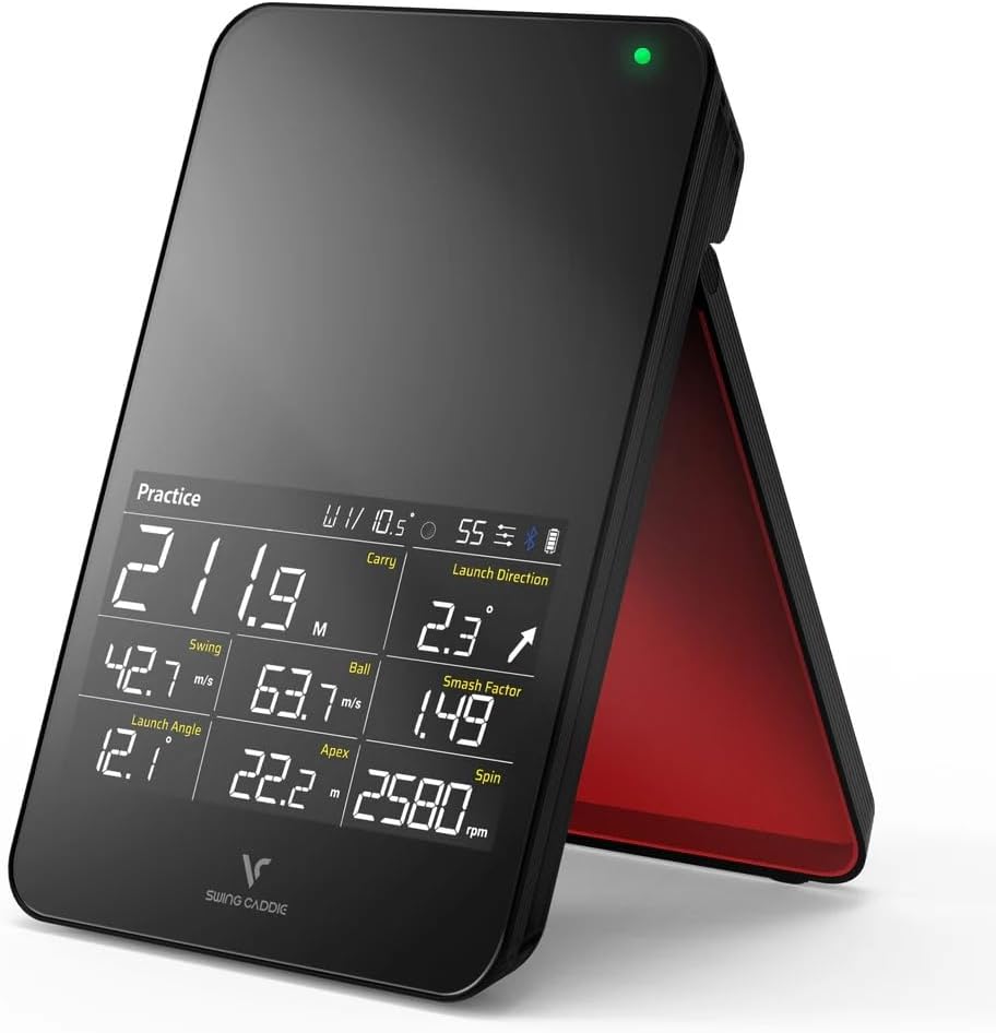 Voice Caddie SC4 PRO Golf Launch Monitor Simulatore 3D di driving range per uso interno ed esterno | Analizzatore di oscillazioni da golf portatile e tracker da golf con schermo integrato
