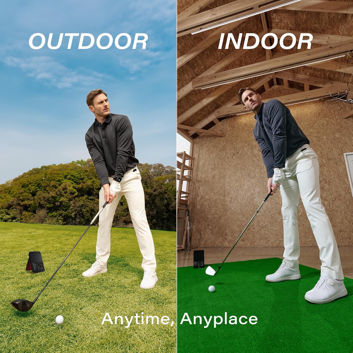 Voice Caddie SC4 PRO Golf Launch Monitor Simulatore 3D di driving range per uso interno ed esterno | Analizzatore di oscillazioni da golf portatile e tracker da golf con schermo integrato
