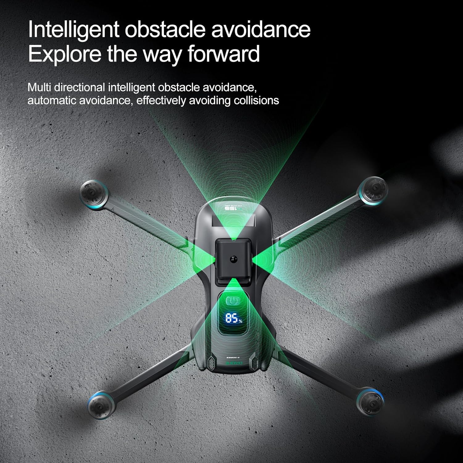 Drones avec caméra 4K pour adultes, drone GPS UHD, télécommande 5G avec écran, retour sur une touche, double caméra, troisième vitesse, mode flux optique et évitement d'obstacles, drone pour débutants (noir)