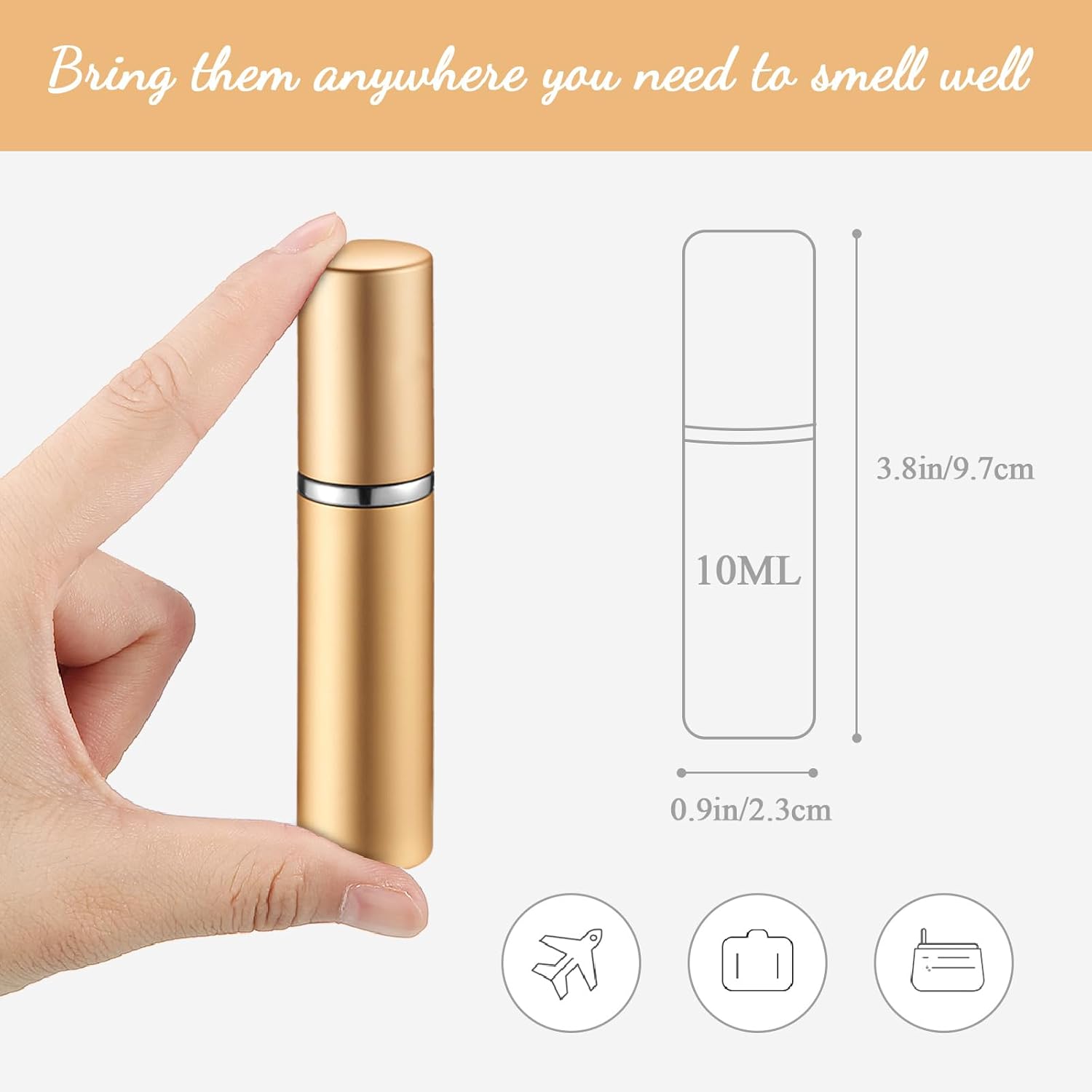 105 Pcs 10ml Refillable Perfume Atomizer Mini Refillable Travel Spray Perfume Bottle Portable Perfume Bottle Bulk with 105 Pcs Perfume Refill Pump Perfume Dispenser Pump Transfer Tool for Outgoing · v3