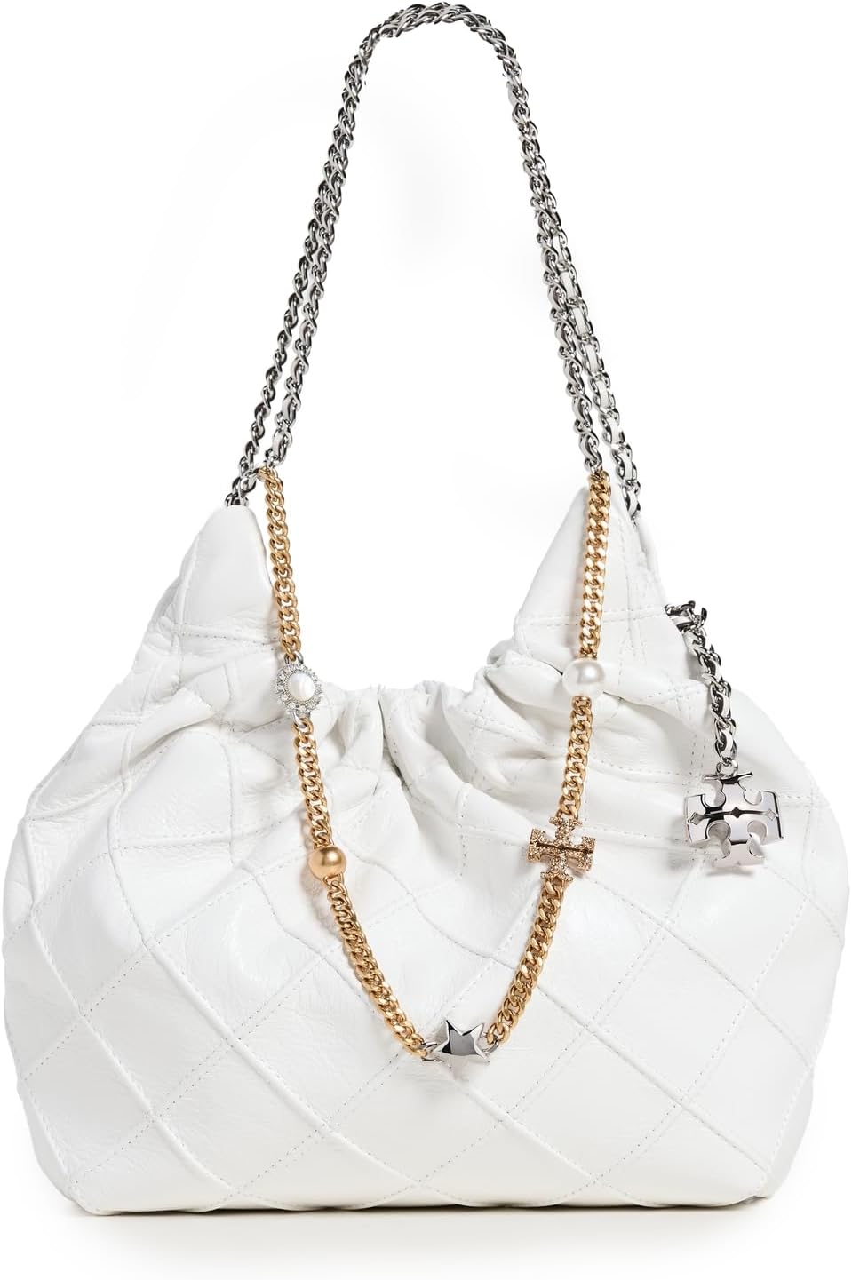 Tory Burch Womens Fleming Distressed Mini Hobo Bag · v4