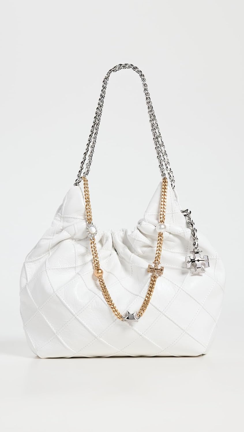 Tory Burch Womens Fleming Distressed Mini Hobo Bag · v4