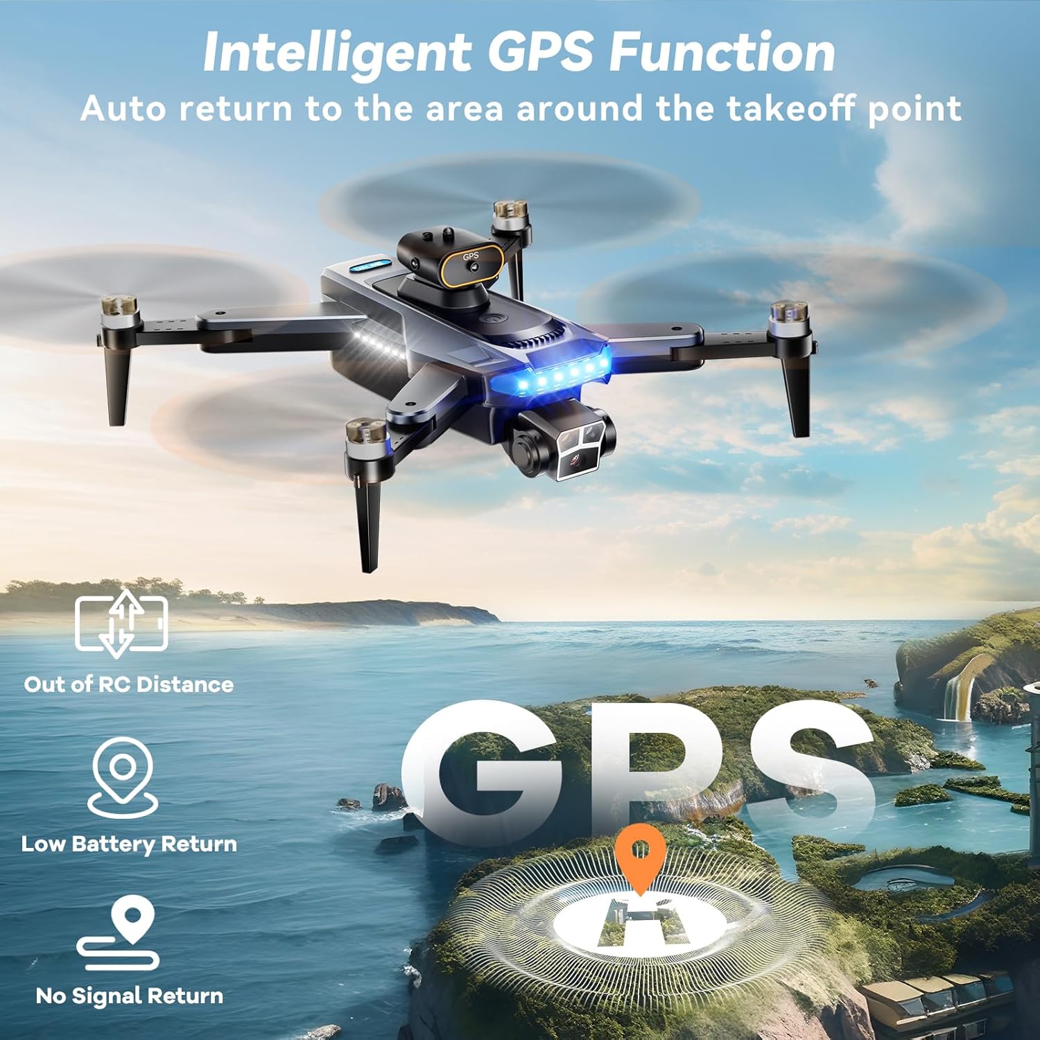 GPS Drones with 4K Camera for Adults Under 249g, P17 Drone with Brushless Motor 5G Transmission, 3 Batteries, Follow Me, Smart Return Home, Foldable FPV Drone for Long Distance · v4