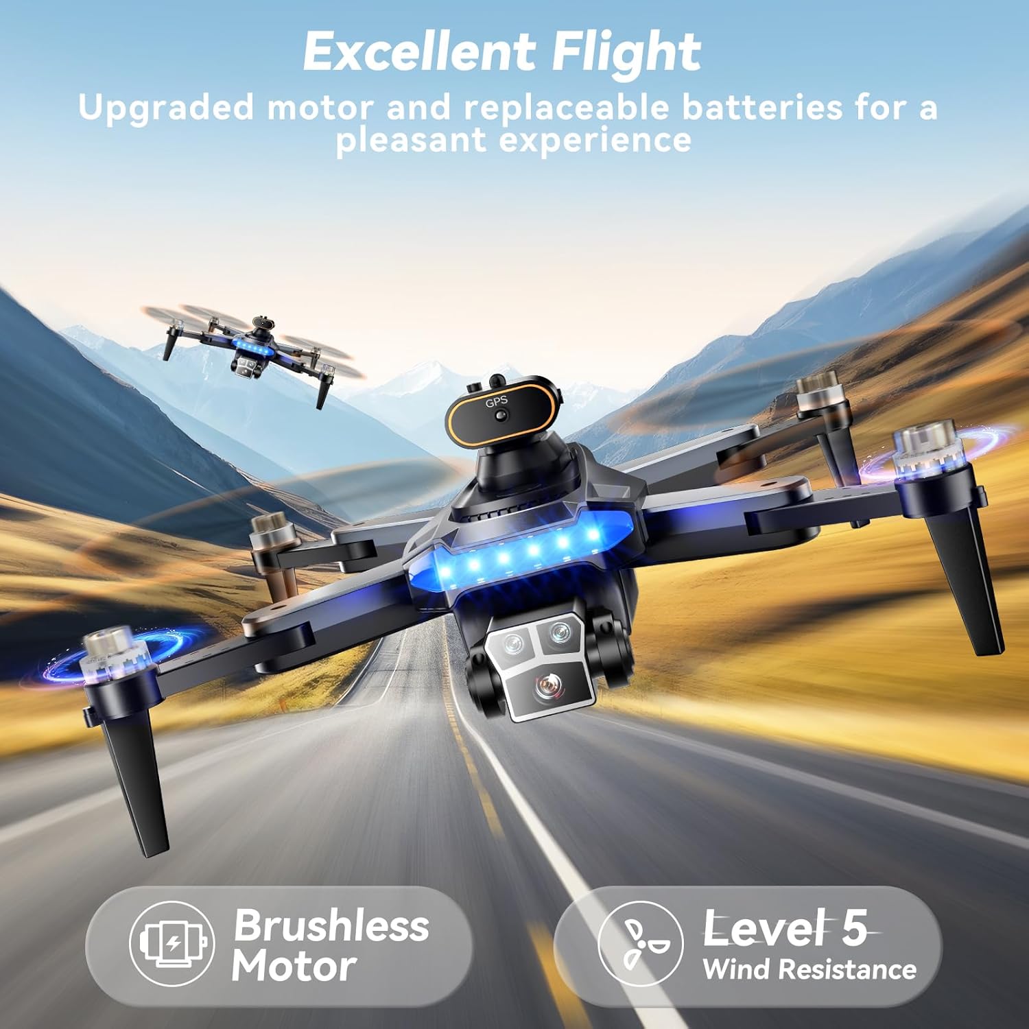 GPS Drones with 4K Camera for Adults Under 249g, P17 Drone with Brushless Motor 5G Transmission, 3 Batteries, Follow Me, Smart Return Home, Foldable FPV Drone for Long Distance · v4
