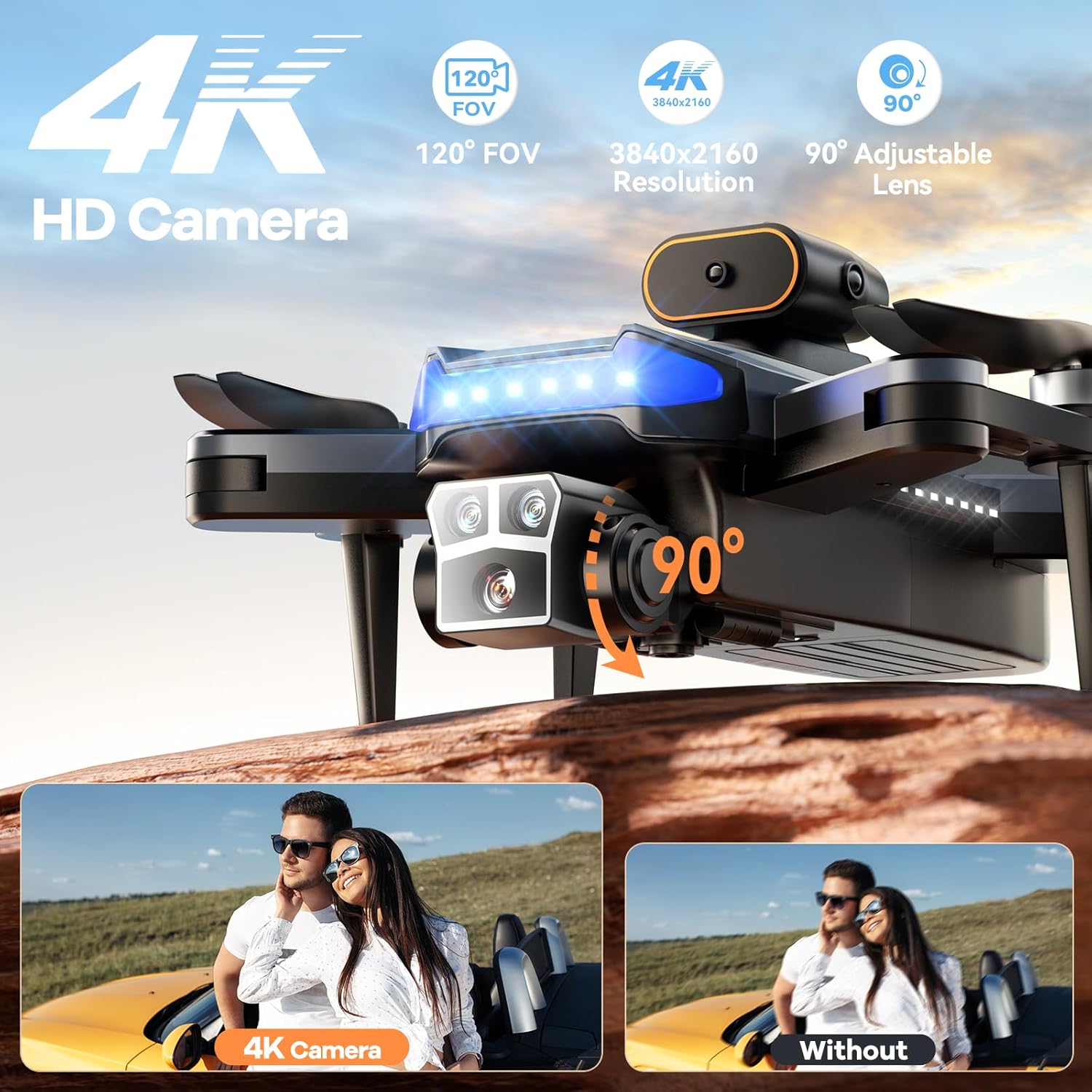 GPS Drones with 4K Camera for Adults Under 249g, P17 Drone with Brushless Motor 5G Transmission, 3 Batteries, Follow Me, Smart Return Home, Foldable FPV Drone for Long Distance · v4