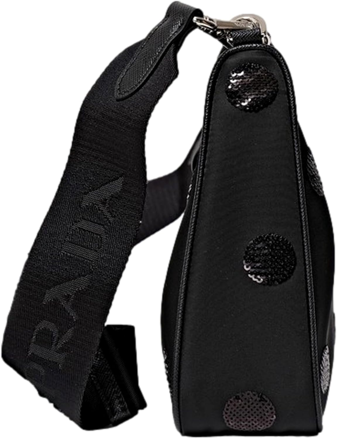 Prada Re-Edition 2005 Mini Sequin Embellished Hobo Bag, Black · v2