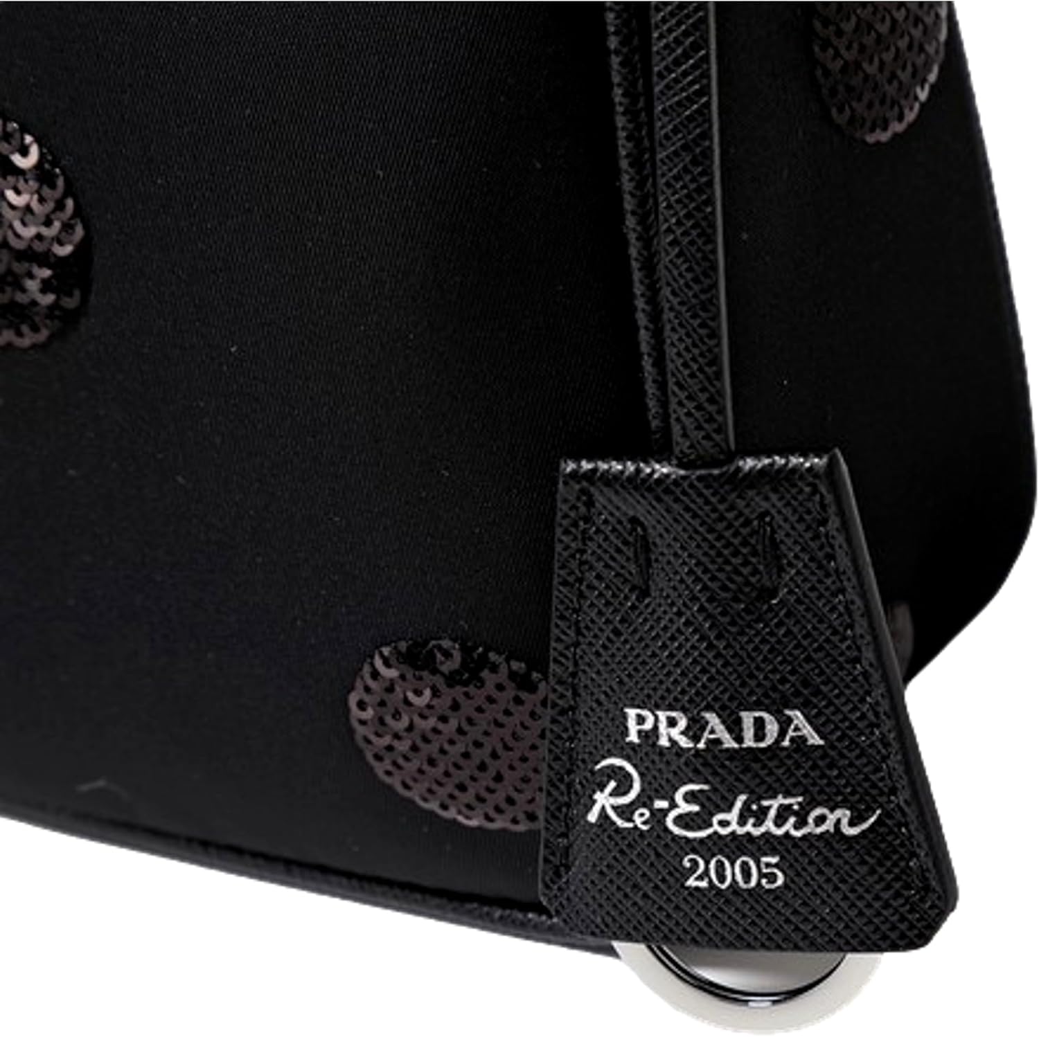 Prada Re-Edition 2005 Mini Sequin Embellished Hobo Bag, Black · v2