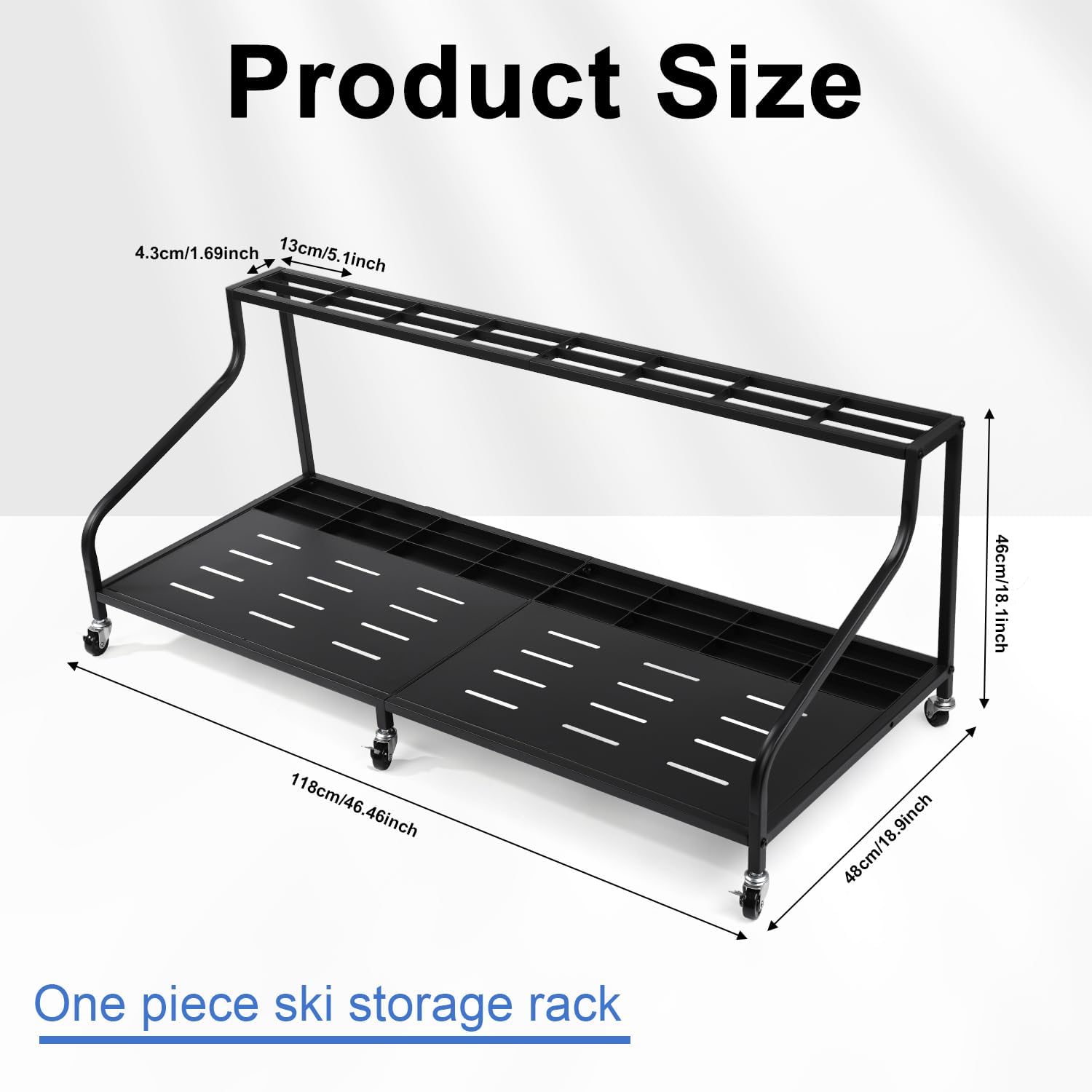 Ski Storage Rack for Garage, Snowboard Display Rack with Wheels Indoor  Outdoor Garden Tool Storage Rack Multifunctional Freestanding Ski Holders for Snowboard Ski Organizer Basement Garage · v2