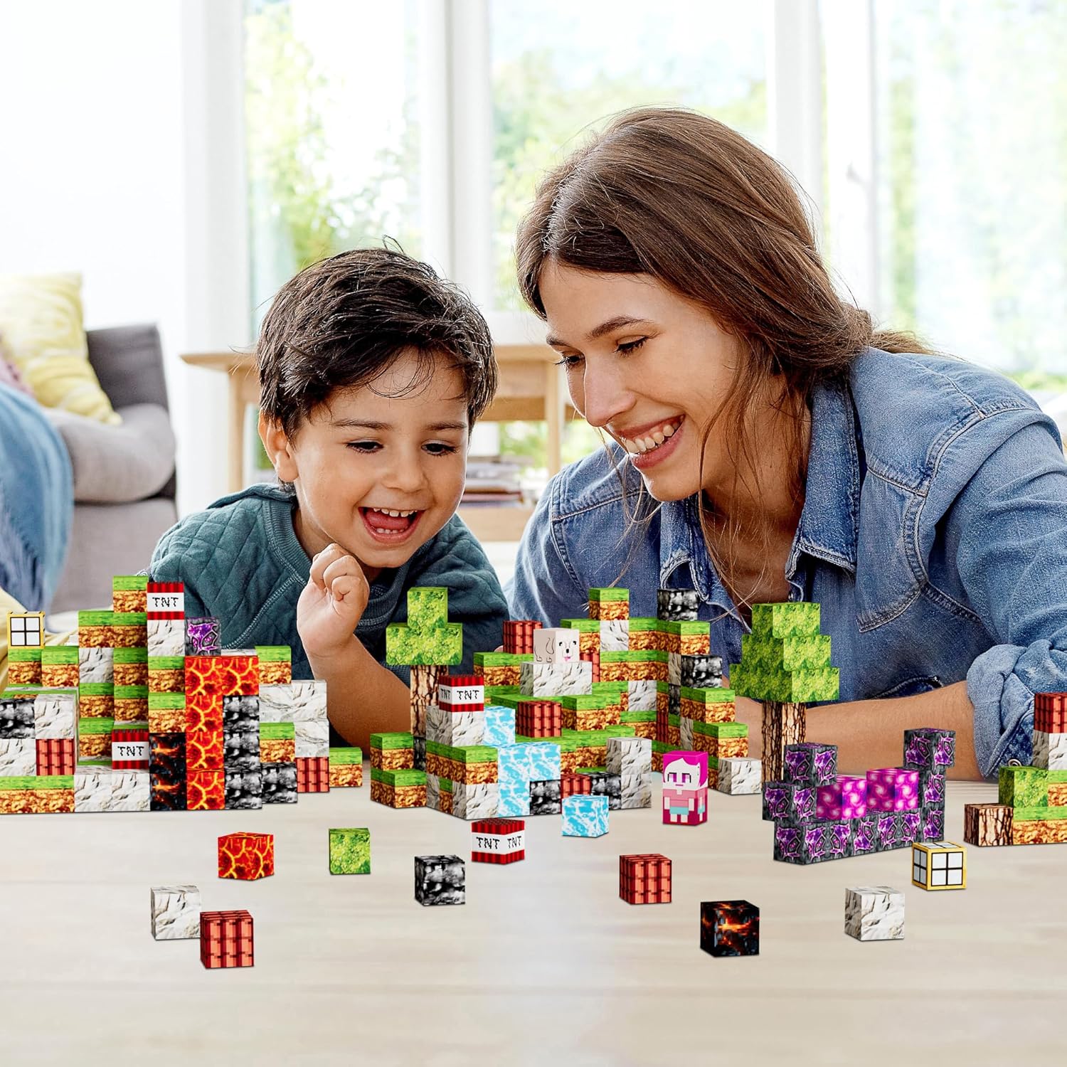 Magnetic Blocks Kids Building Toys - 1 Magnetic Cube Building Blocks Toddler Toy 126 PCS Set, STEM Sensory Toy for 3-5 5-7 Year Old Boys Girls Game Themed · v2