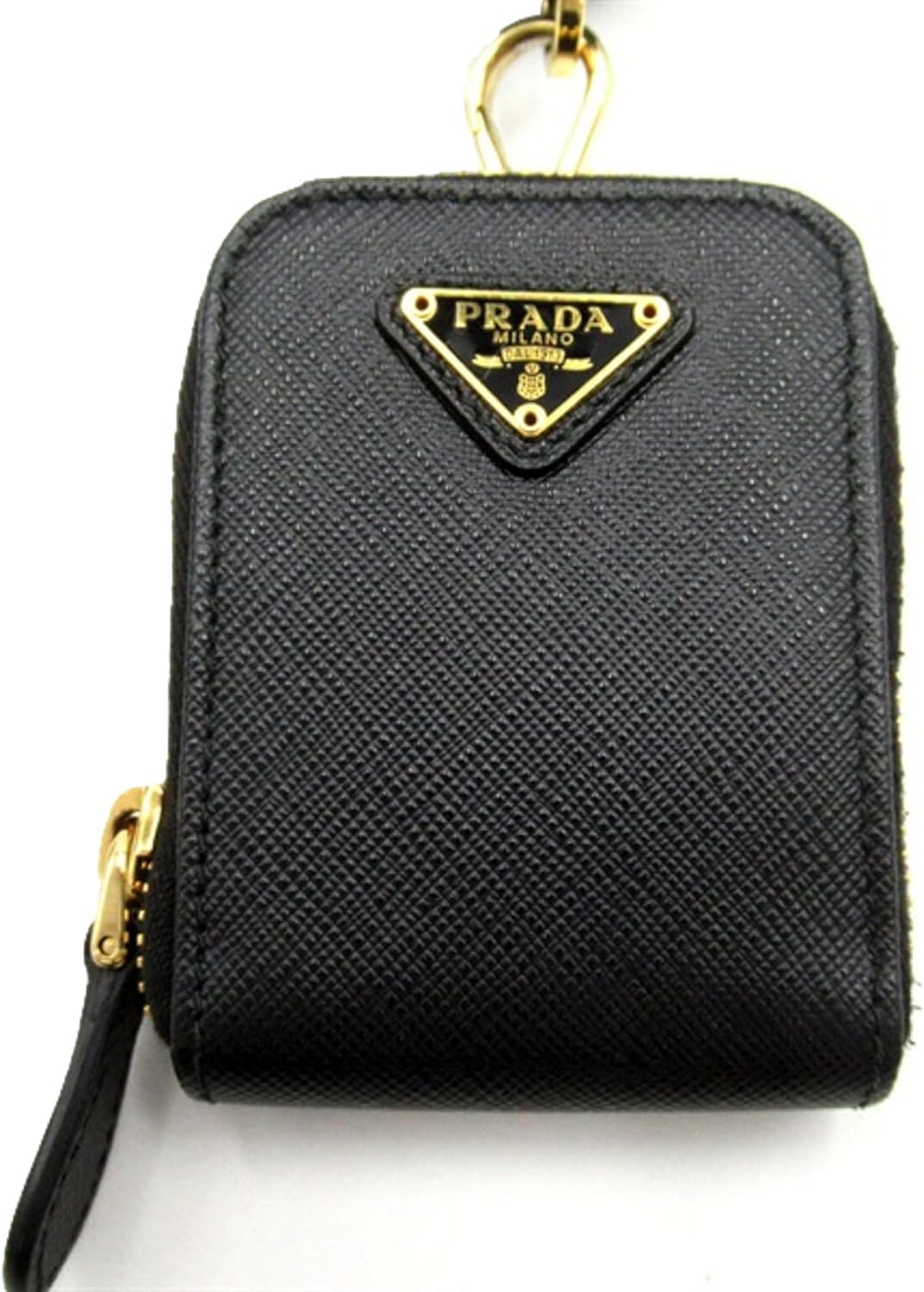 Prada Two-way Top Handle Crossbody Bag Saffiano Leather Black Gold · v3