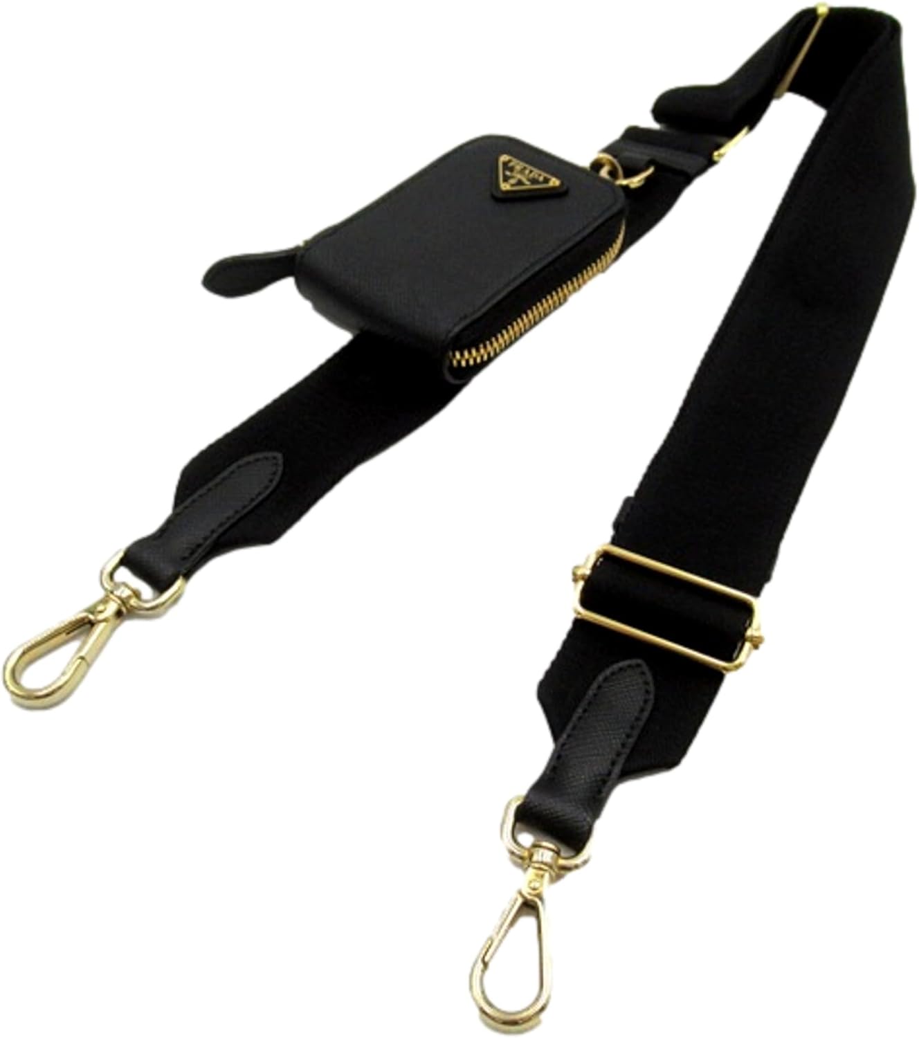 Prada Two-way Top Handle Crossbody Bag Saffiano Leather Black Gold · v3
