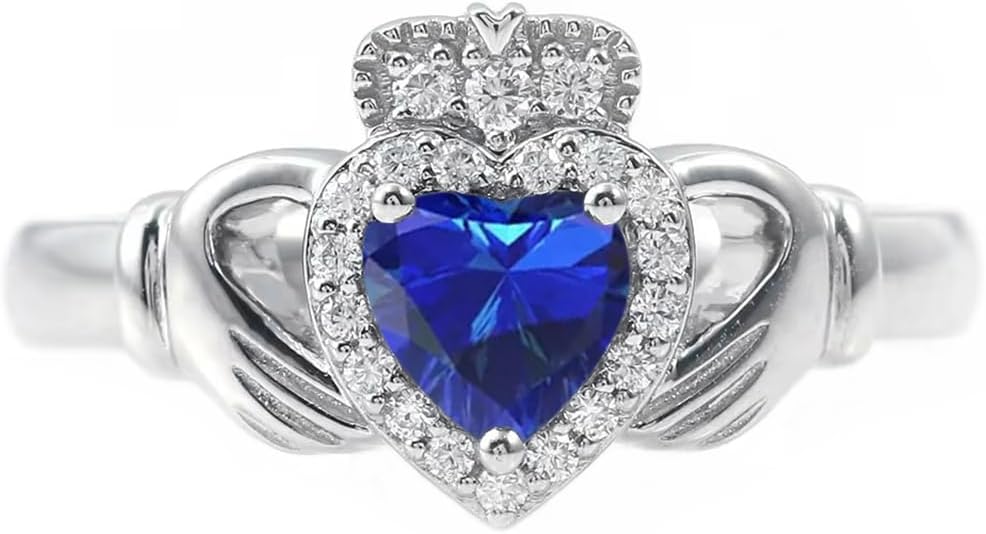 Anelli Claddagh in oro 10 carati 14 carati 18 carati 20 carati 0,2 carati con vero diamante Claddagh a forma di cuore Anello portafortuna irlandese Claddagh Anello di promessa di fidanzamento Claddagh per donna moglie fidanzata