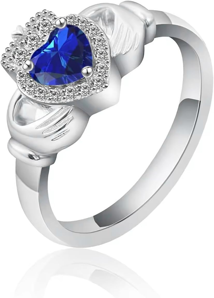 Anelli Claddagh in oro 10 carati 14 carati 18 carati 20 carati 0,2 carati con vero diamante Claddagh a forma di cuore Anello portafortuna irlandese Claddagh Anello di promessa di fidanzamento Claddagh per donna moglie fidanzata