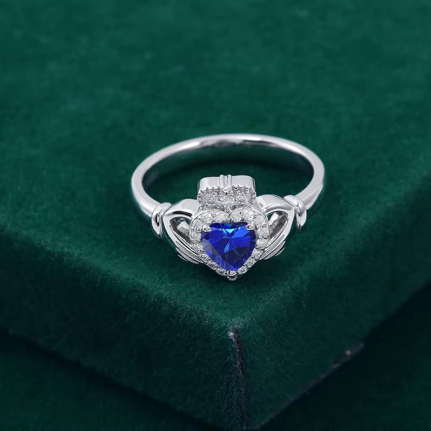 Anelli Claddagh in oro 10 carati 14 carati 18 carati 20 carati 0,2 carati con vero diamante Claddagh a forma di cuore Anello portafortuna irlandese Claddagh Anello di promessa di fidanzamento Claddagh per donna moglie fidanzata