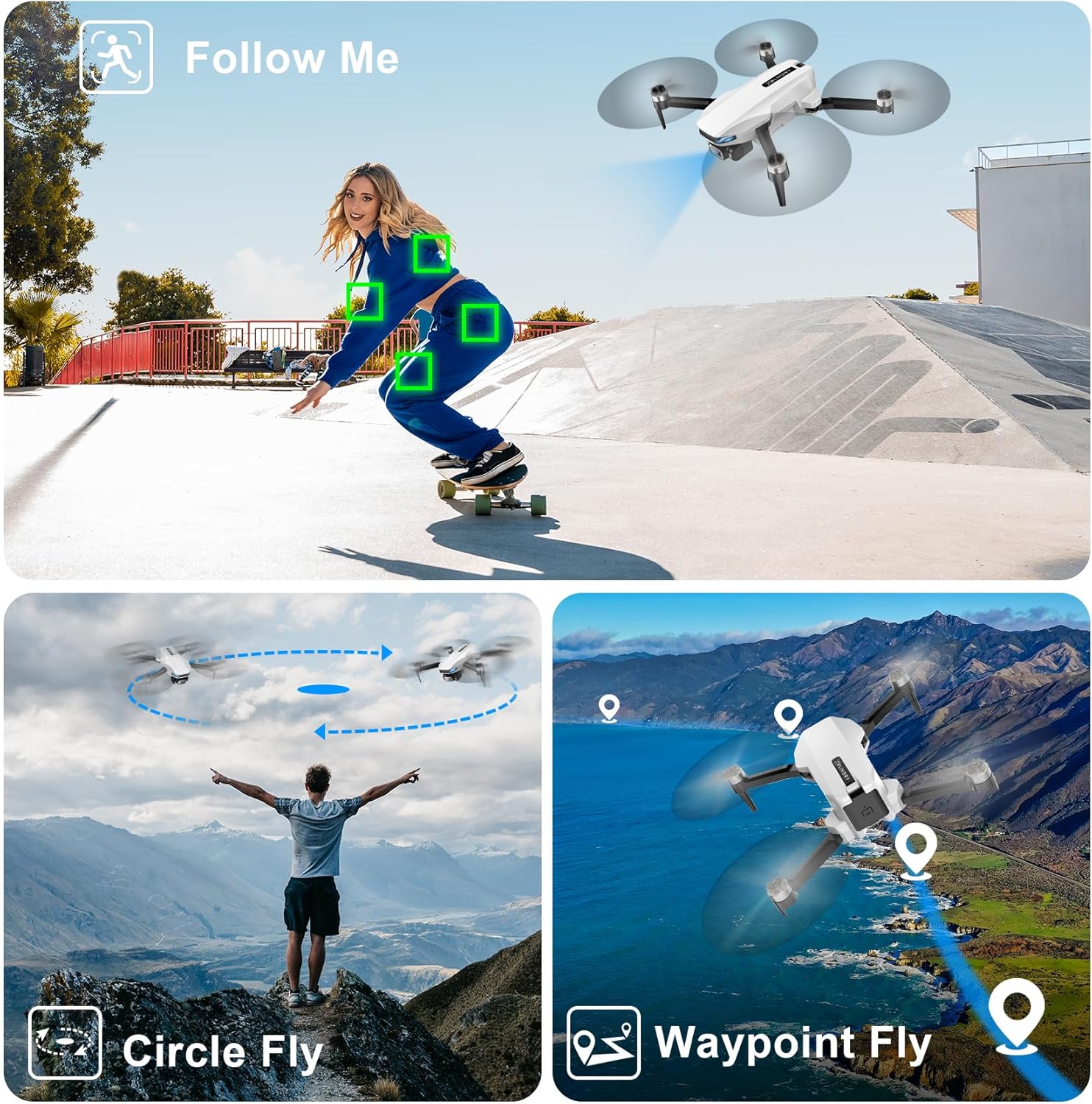 Drone with Camera for Adults, 2K HD GPS Drone with Auto Return, Follow Me, Circle Fly, Waypoint Fly, Optical Flow, Brushless Motor, Foldable 5G Transmission FPV Quadcopter · v4
