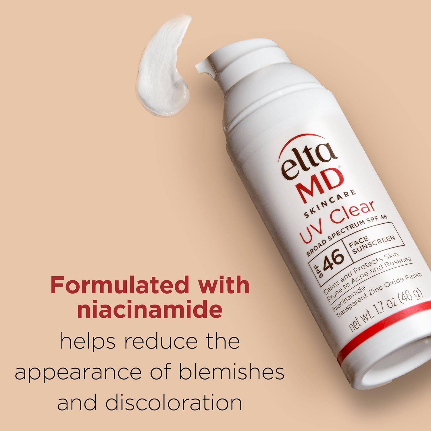 Crème solaire transparente EltaMD UV pour le visage SPF 46, crème solaire sans huile à l'oxyde de zinc, crème solaire recommandée par les dermatologues