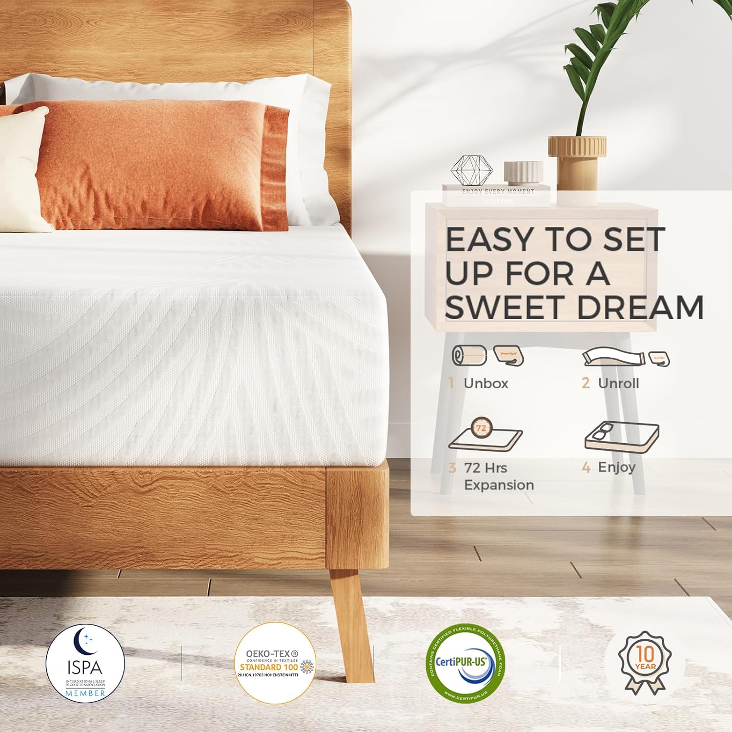 Sweetnight Memory Foam Mattress Queen, 12 Inch Queen Size Mattress in a Box for Pressure Relief  Motion Isolation, CertiPUR-US Certified Plush Queen Foam Mattresses · v2