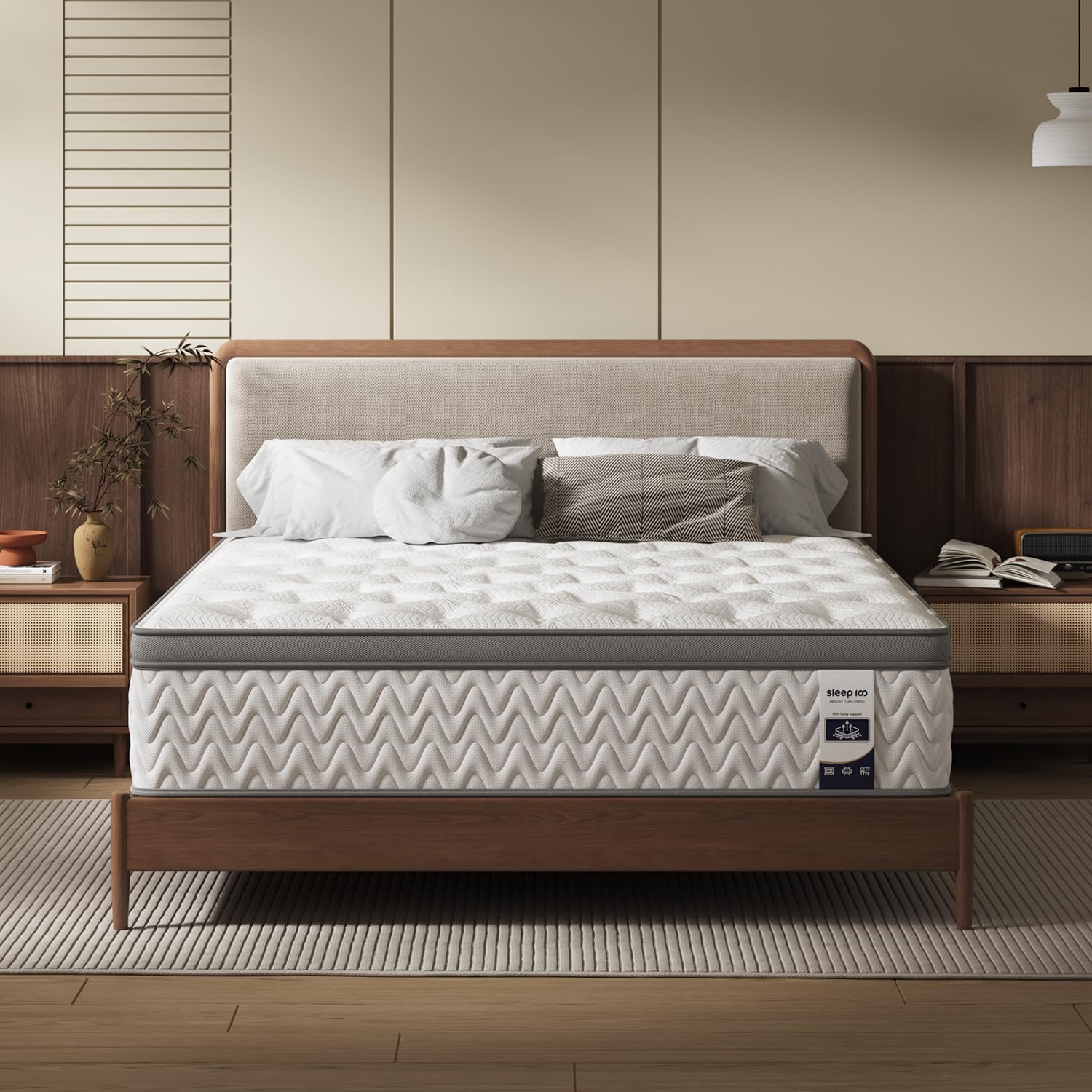 11 Inch Queen Mattress, Hybrid Queen Mattress with Gel Memory Foam - Smooth Cooling Tech Fabric - Fiberglass Free - No Odor - Medium · v2