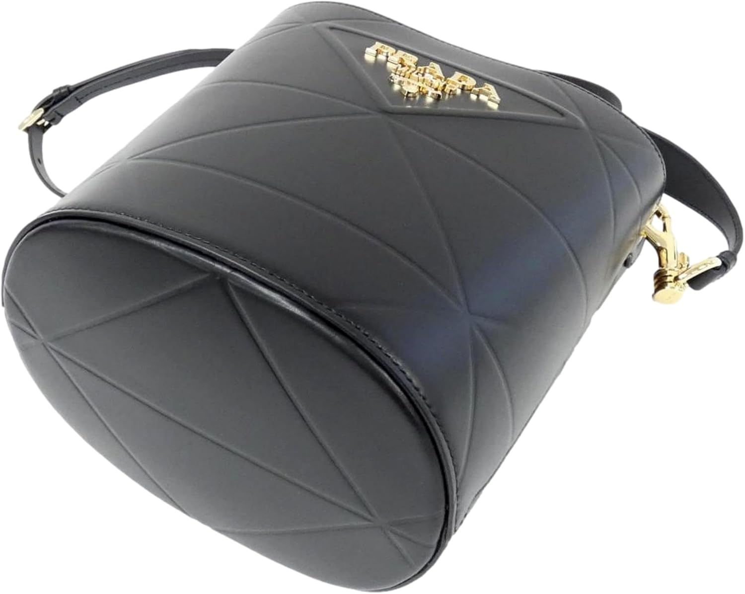 Prada Soft Calf Leather Bucket Crossbody Handbag Nero Black · v4