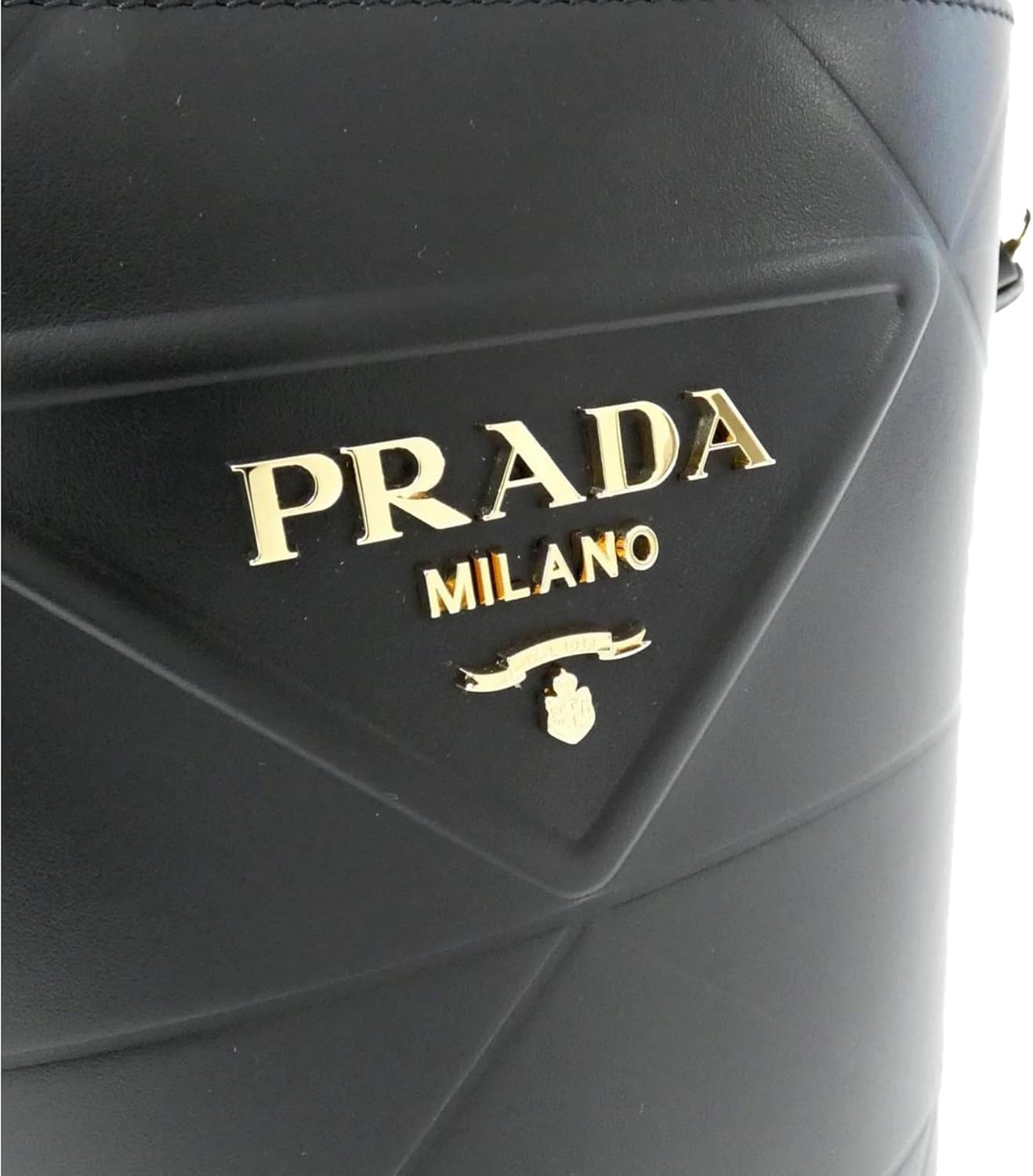 Prada Soft Calf Leather Bucket Crossbody Handbag Nero Black · v4