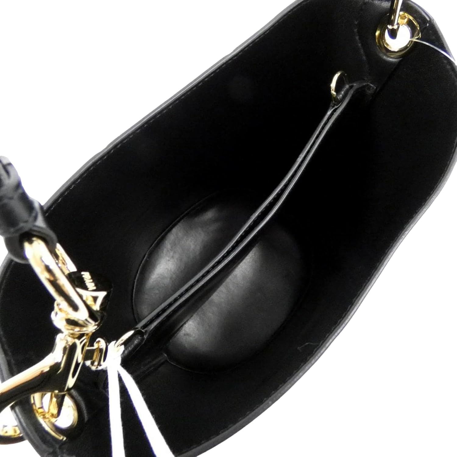 Prada Soft Calf Leather Bucket Crossbody Handbag Nero Black · v4