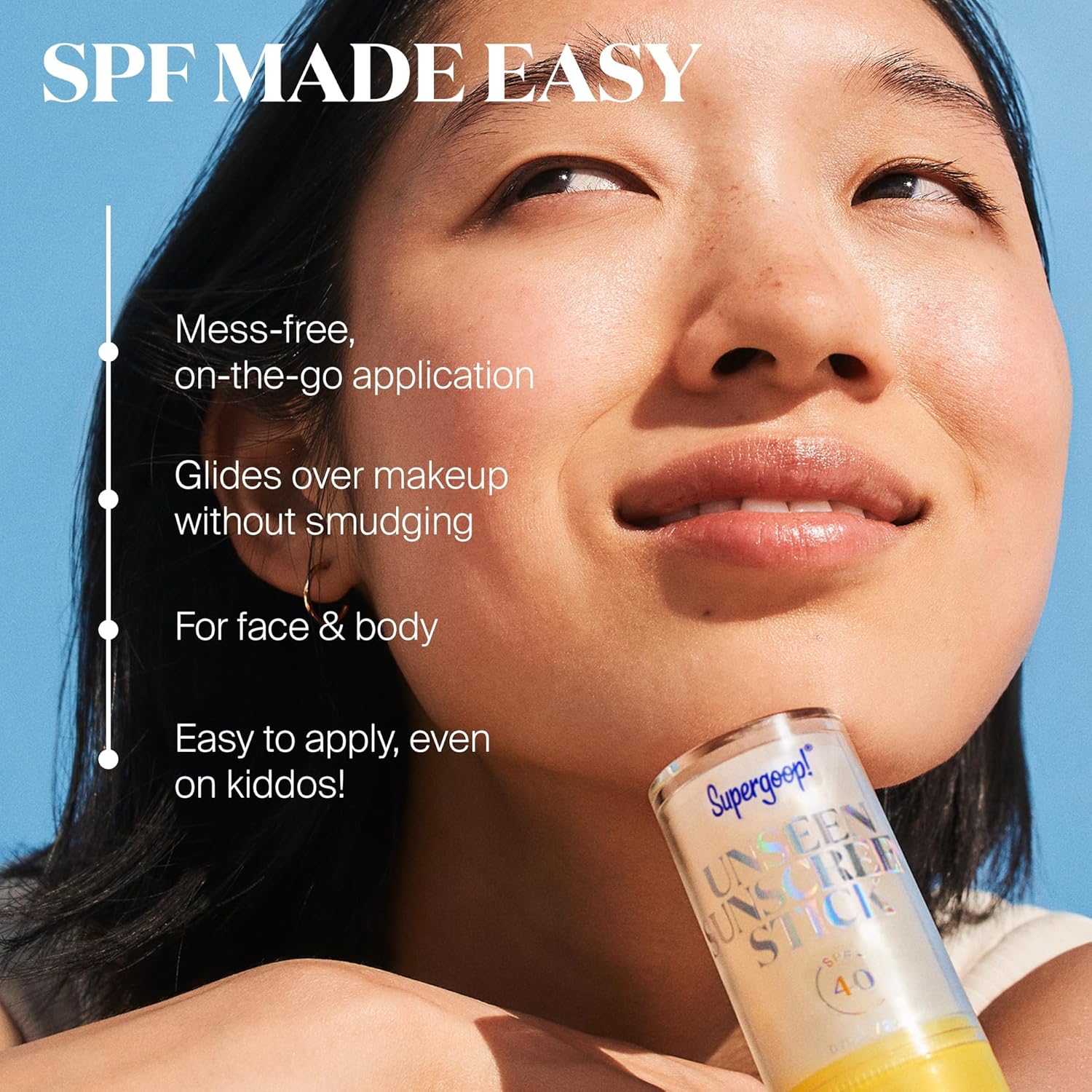 Supergoop! Unseen Sunscreen Stick SPF 40 Invisible Sun Protection - Broad Spectrum Face Sunscreen - Glides Over Makeup - Natural Finish - For All Skin Types - 0.7 fl oz · v3