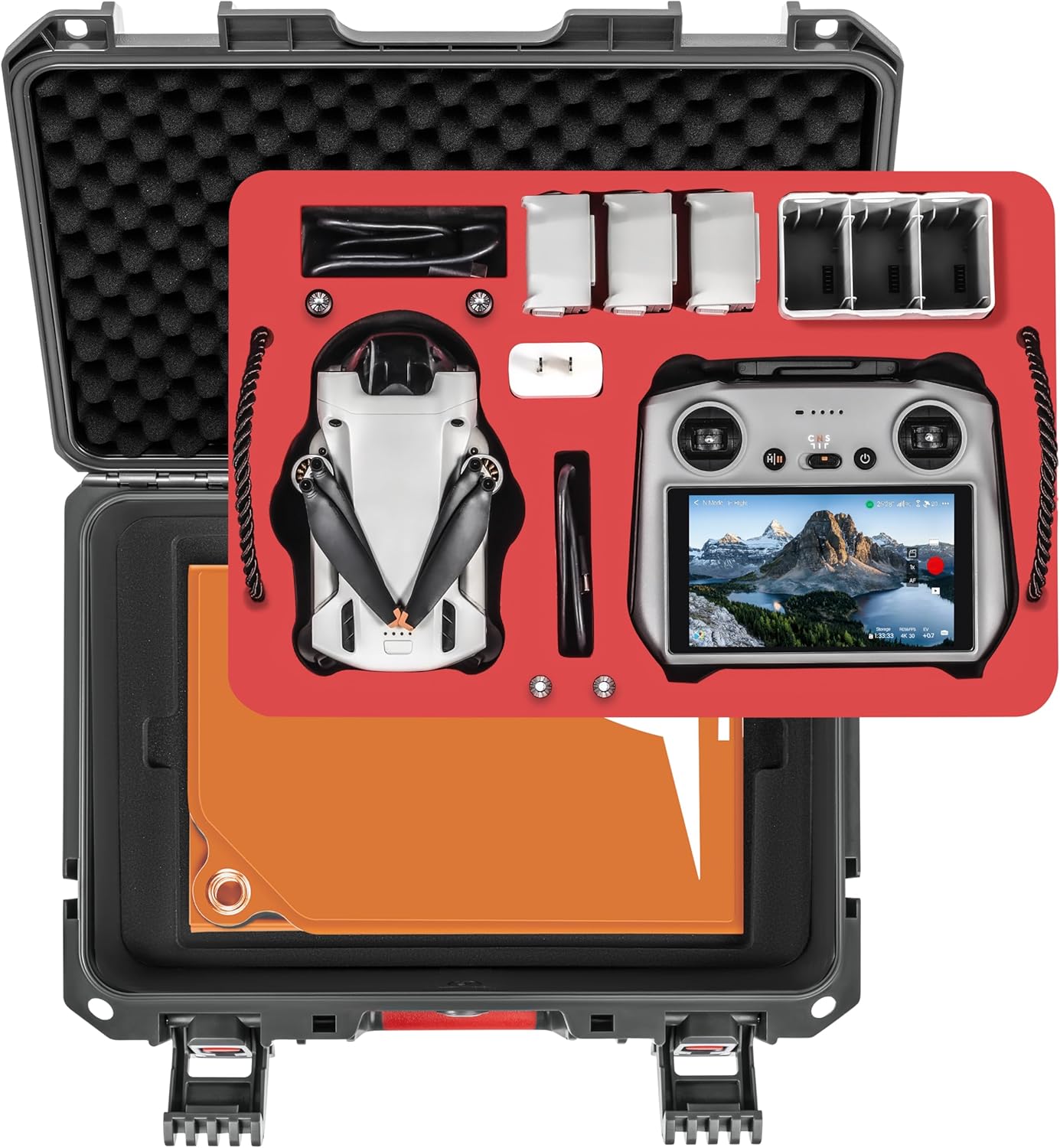 Custodia Mini 4 Pro a doppio strato, impermeabile e resistente agli urti per accessori DJI Mini 4 Pro/Mini 3/Mini 3 Pro, per controller DJI RC 2/RC-N2, hub caricabatterie