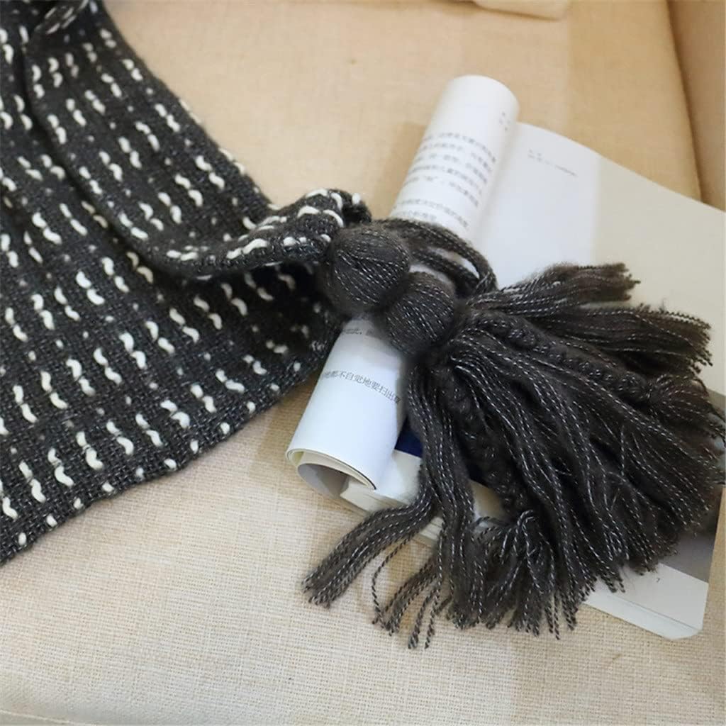 JATDHY Nordic Light Luxury Knitted Dark Gray Hanging Ear Sofa Blanket Model Room Decoration Blanket Siesta Blanket · v6