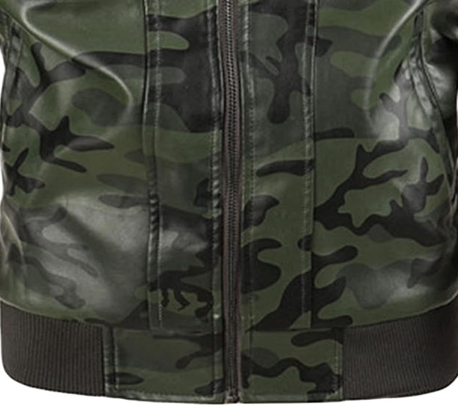 Mens Stand Collar Bomber Faux Leather Jacket Vintage Tie-Dye Motorcycle Pu Coat Full Zipper Overcoat Trench Coat · v3