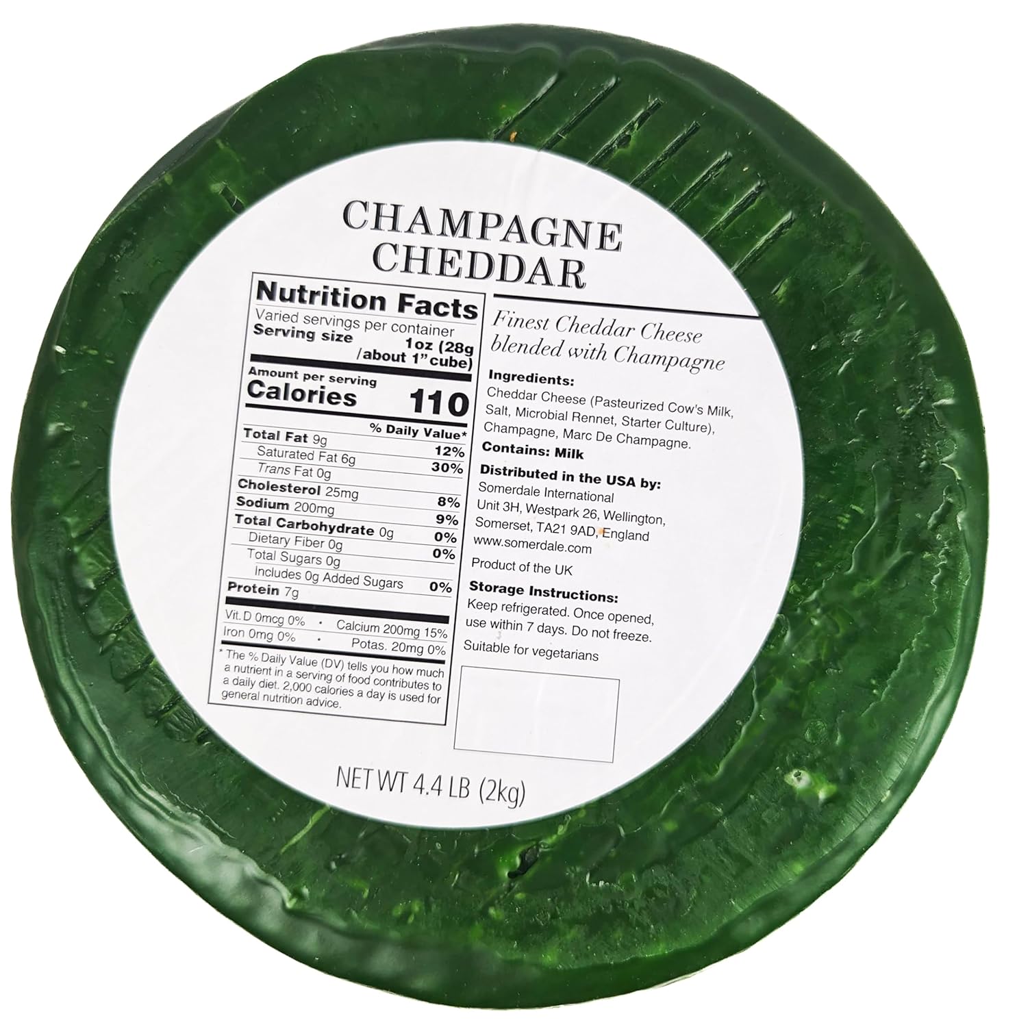 Cheddar Cheddar Somerdale Grand Reserve Champagne in forma intera