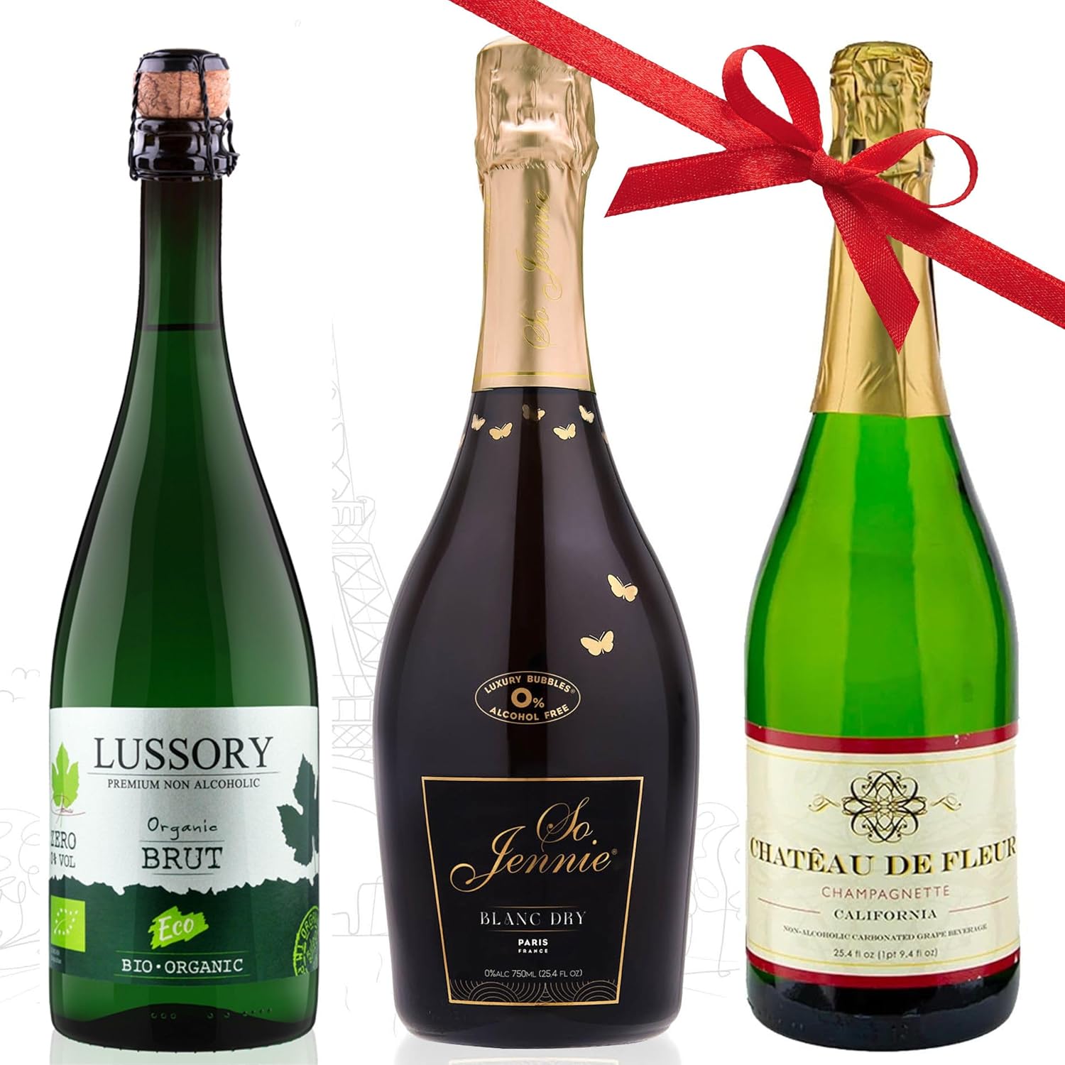 Les meilleures alternatives au champagne sans alcool pour les fêtes de fin d'année. Fêtez avec style avec des bulles de France, d'Espagne et des États-Unis (25,4 oz liq chacune, faible en calories et en sucre)