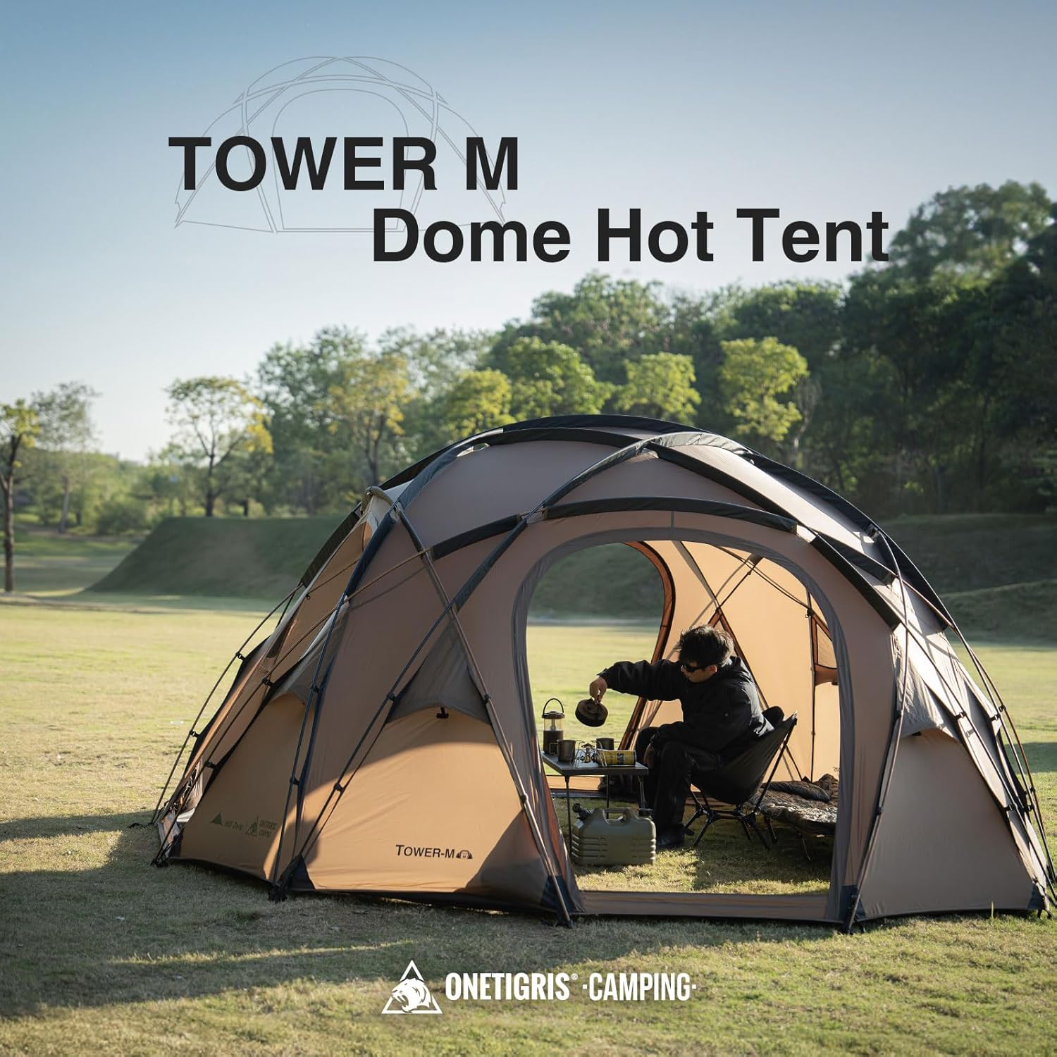 OneTigris Tower M Dome Tent, Waterproof Windproof 4 Person Tent with Stove Jack for Camping, Hiking, Hunting, Bushcraft, Winter, Car Trips · v5