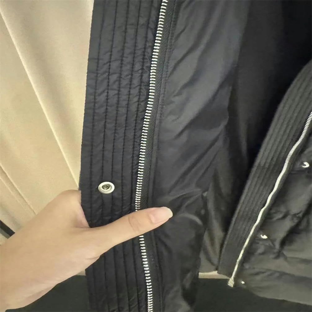 Womens Parka Mid-Length Solid Color Plush Collar Hooded Long Down Jacket Warm Casual Winter Clothing · v8
