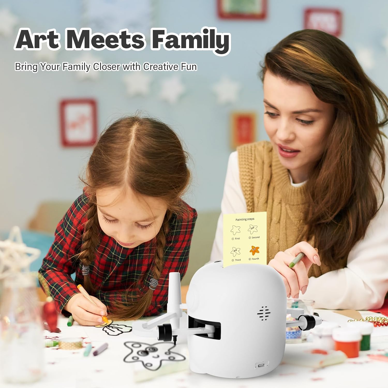 Drawing Robot for Kids with 150 Cards, Voice Interactive Educational Drawing Machine, Montessori Painting Learning Toys for 3 4 5 6 7 8 Year Old Boys Girls Birthday Party · v6