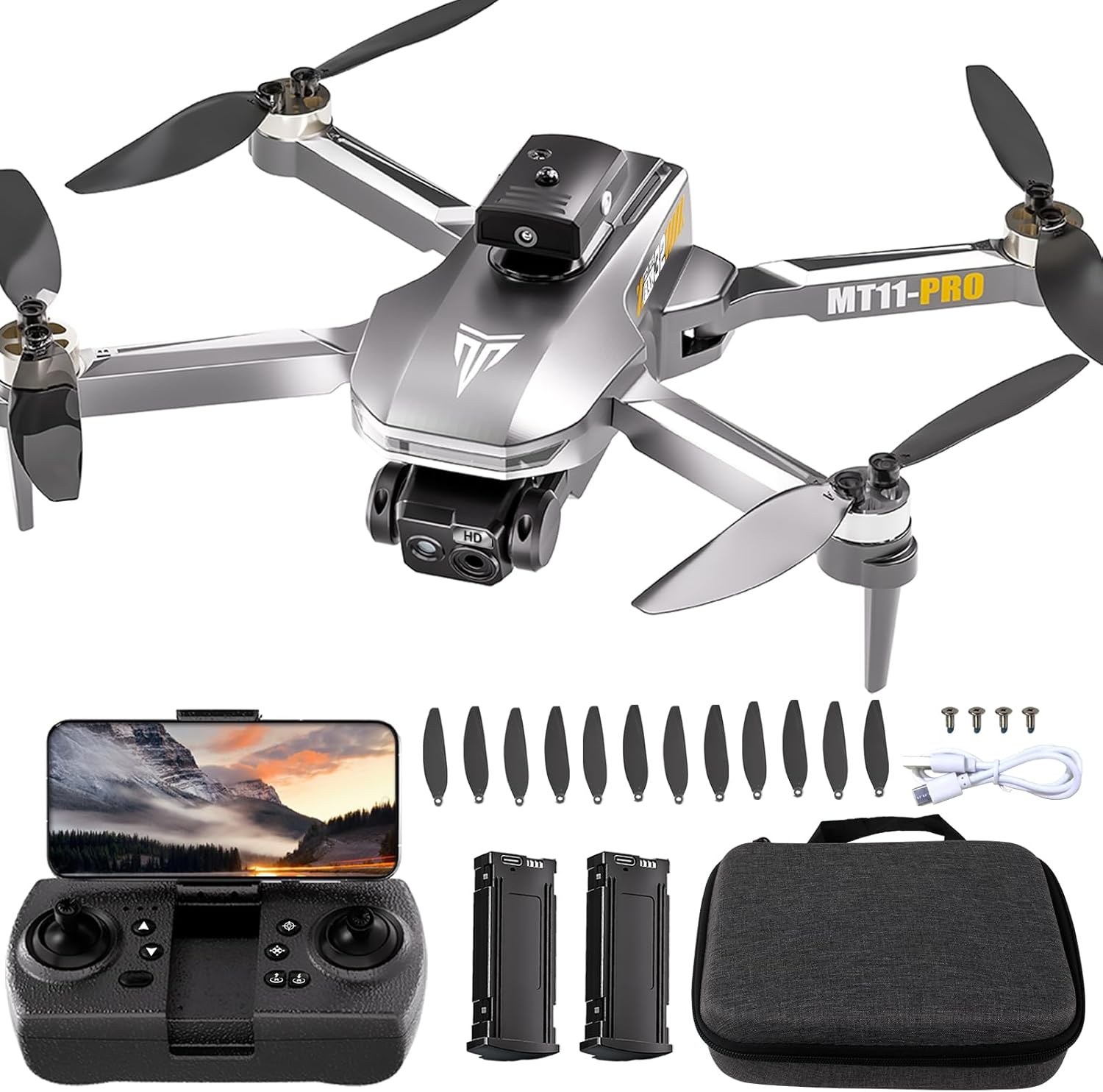 Drone a motore senza spazzole, FPV 4K regolabile a 90°, controllo APP, tempo di volo 40 minuti, prevenzione ostacoli interni, posizionamento del flusso ottico, fotografia gestuale, capovolgimento a 360°, avviso di perdita oltre il raggio d'azione, giocattoli e regali per uomini e ragazzi