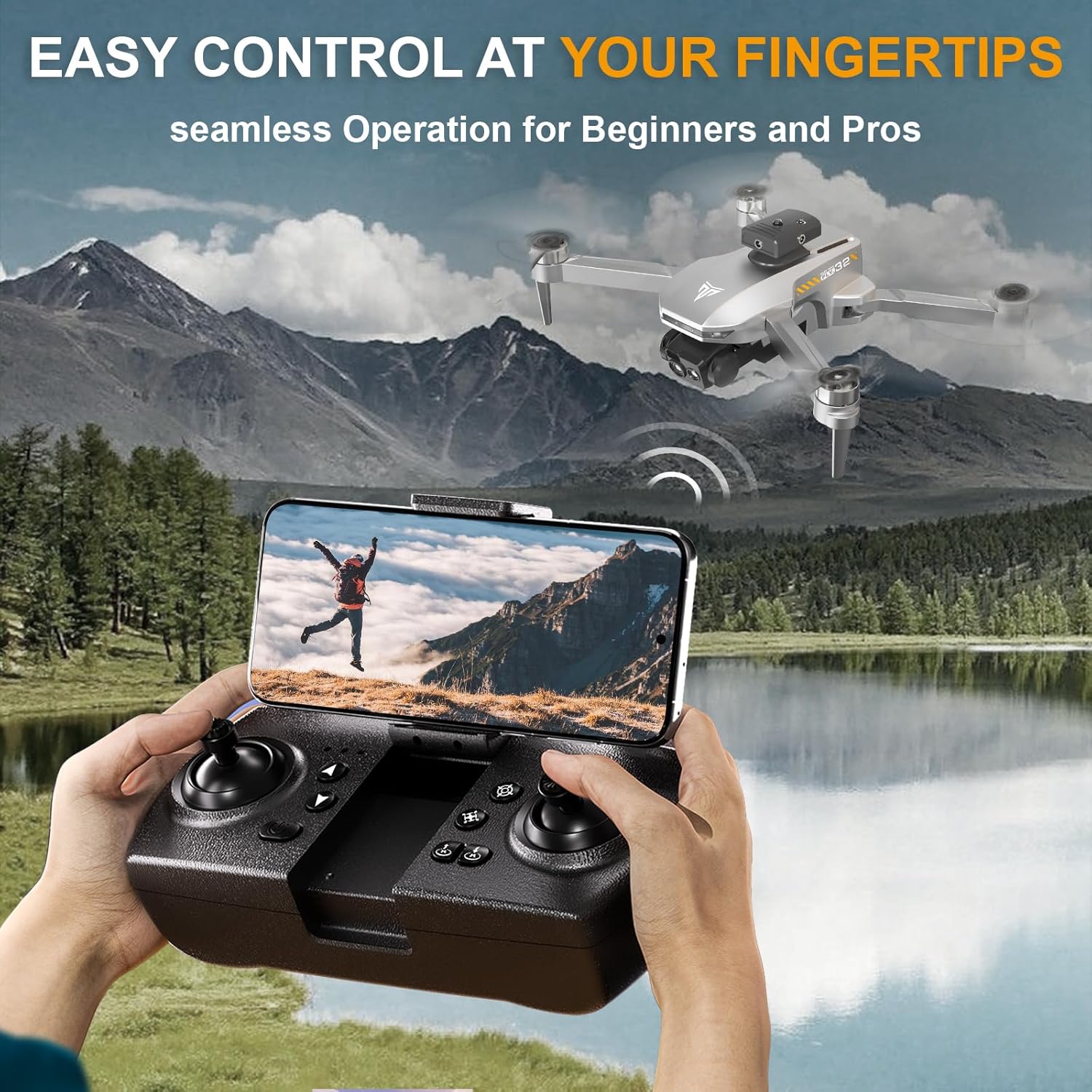 무브러시 모터 드론, 90° 조정 가능한 4K FPV, APP 제어, 40분 비행 시간, 실내 장애물 회피, 광학 흐름 위치 지정, 제스처 사진, 360° 플립, 범위 밖 손실 경고, 남성 및 소년을 위한 장난감 선물