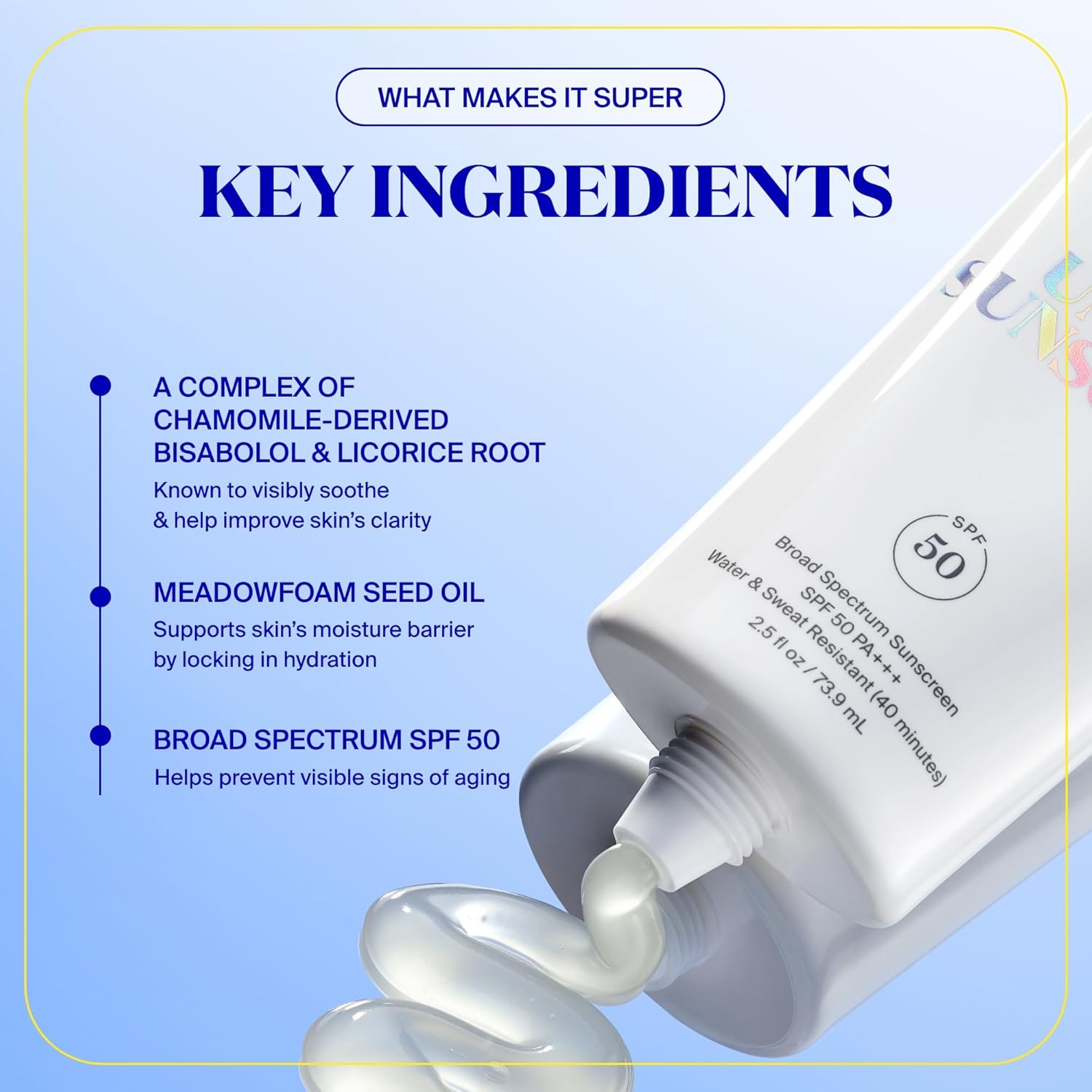 Super goop ! Écran solaire invisible SPF 50 Protection solaire invisible pour le visage - Crème solaire à large spectre pour le visage, base de maquillage adhérente, légère, inodore, sans huile - Pour tous les types de peau - 2,5 oz liq.
