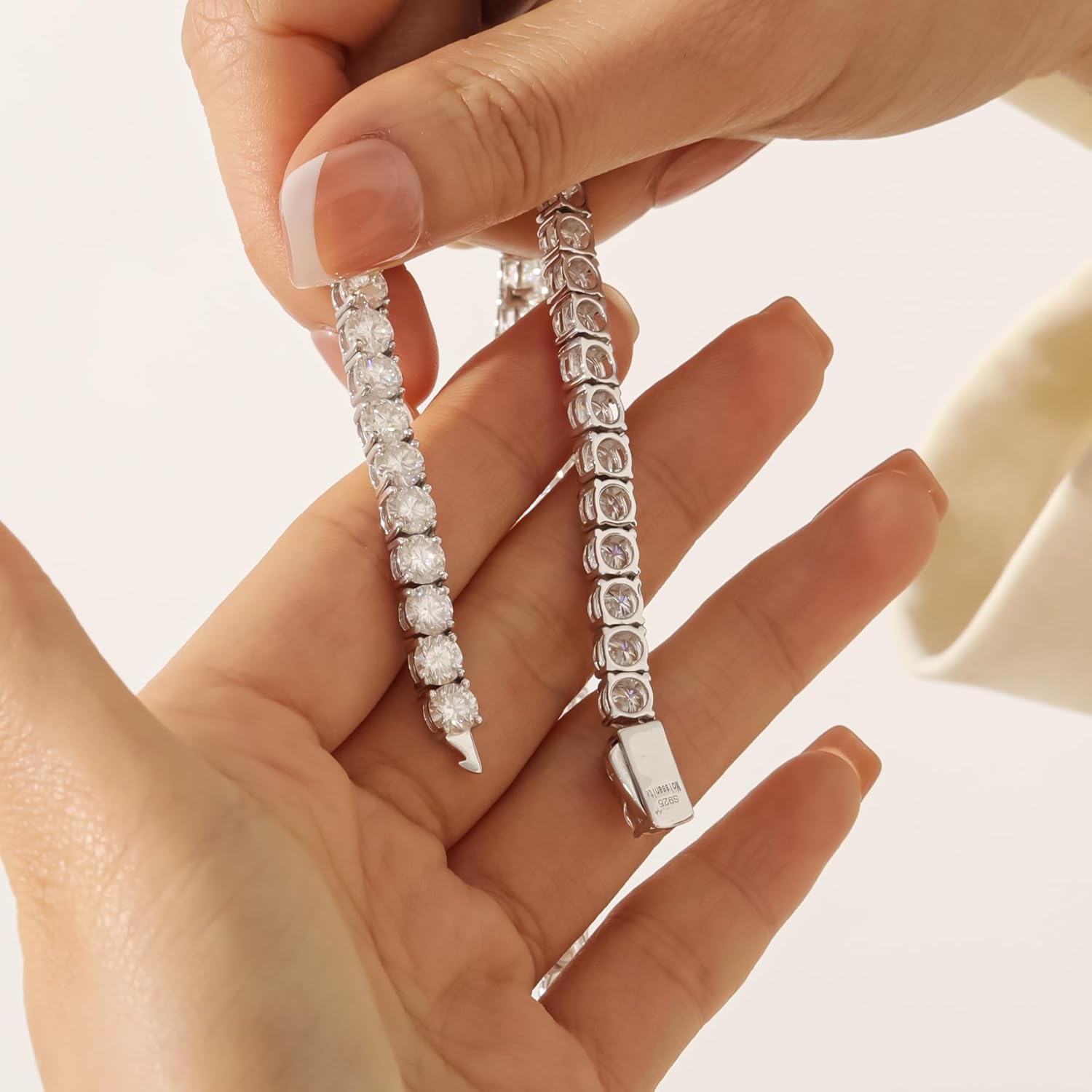 Naszyjnik tenisowy Moissanite 3 mm-6,5 mm Kolor D VVS1 Okrągłe diamentowe naszyjniki dla kobiet, mężczyźni, 14K, białym złotem, srebrny naszyjnik tenisowy 925 Ręcznie robiony naszyjnik tenisowy z certyfikatem GRA