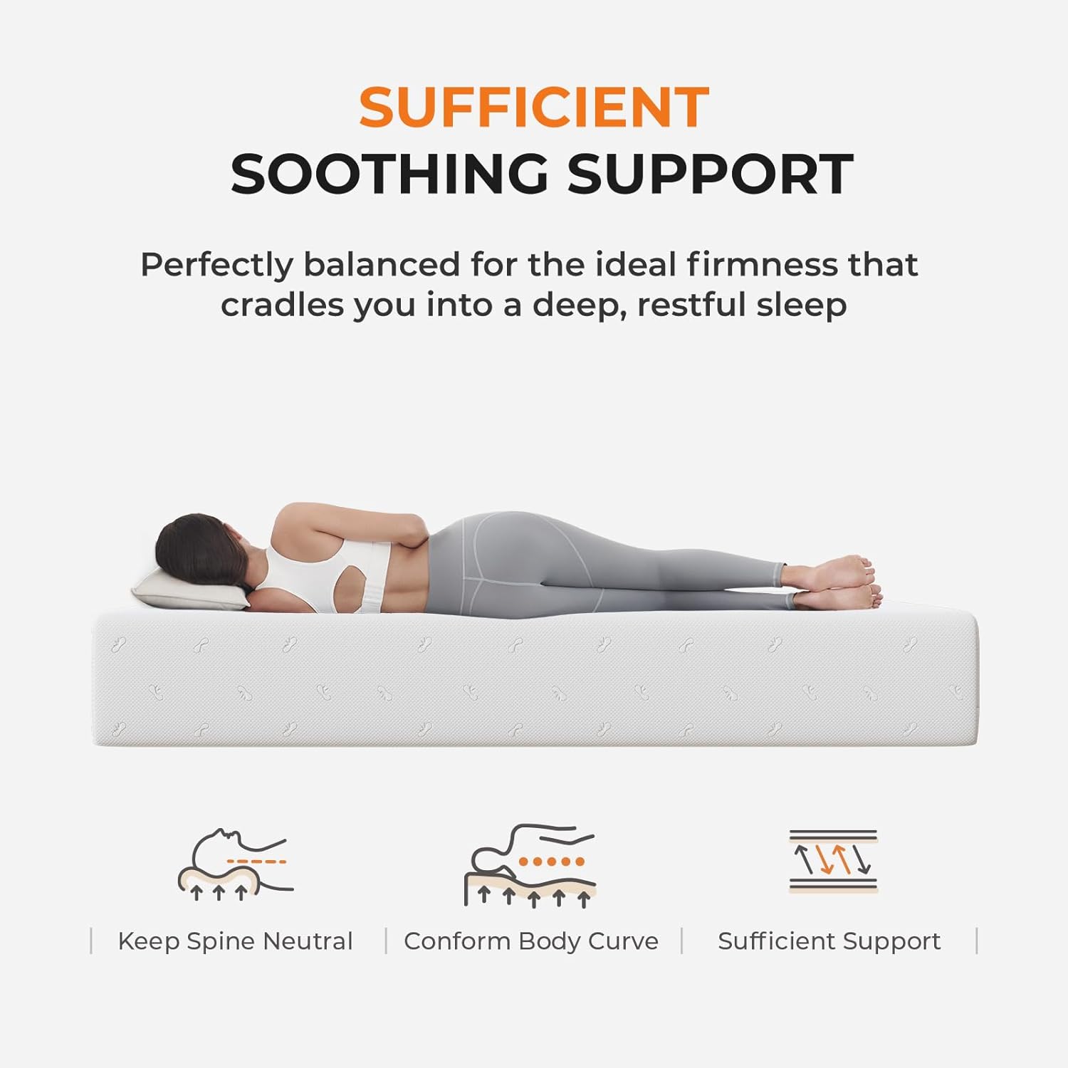 Materasso Queen Sweetnight da 12 pollici, materasso Queen in memory foam in una scatola per dormire comodamente e alleviare la pressione, materassi queen size certificati CertiPur-US di media rigidità