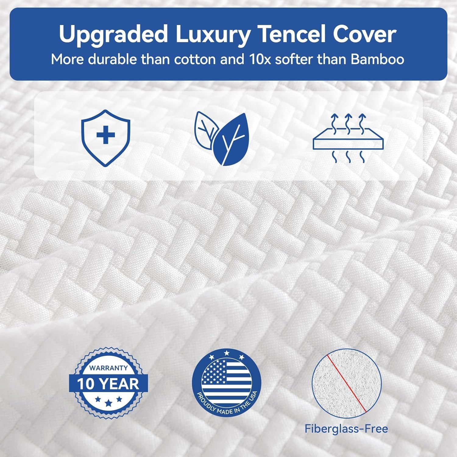WEUP Firm Memory Foam Mattress Full Size 10 Inch Mattress with Tencel Cover, Premier Cooling Green Tea/Gel Bed Mattress in Box, CertiPUR-US Firm Mattresses for Back Pain, Made in USA 75' x 54'' · v2