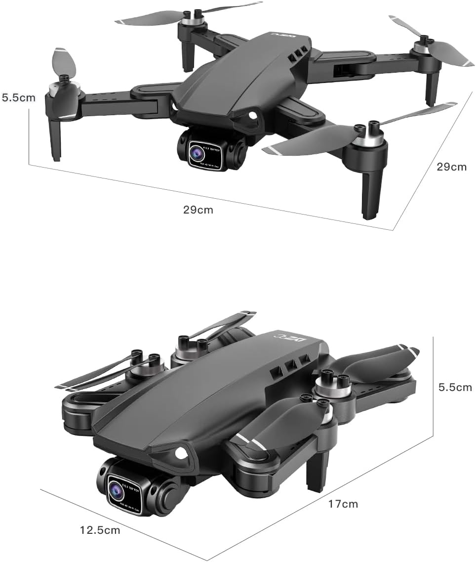 Drone gps con doppia fotocamera 4k hd con sistema di prevenzione degli ostacoli visivi e connettività wifi 5g nero 2 batterie