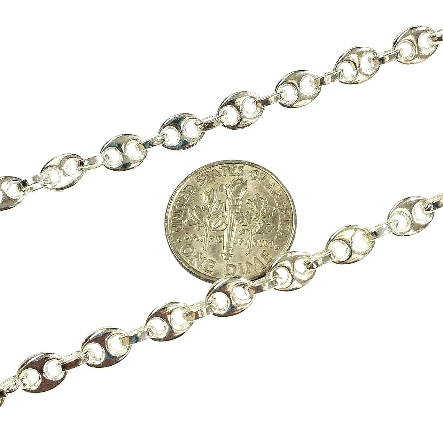 Real Solid 925 Sterling Silver 5.5x7mm Mariner/Anchor Chain Short/Long Necklace/Belly Chain. Adjustable. Not Hollow. Women, Men, Unisex. Handmade by BalliSilver. (40 - 102cm) · v2