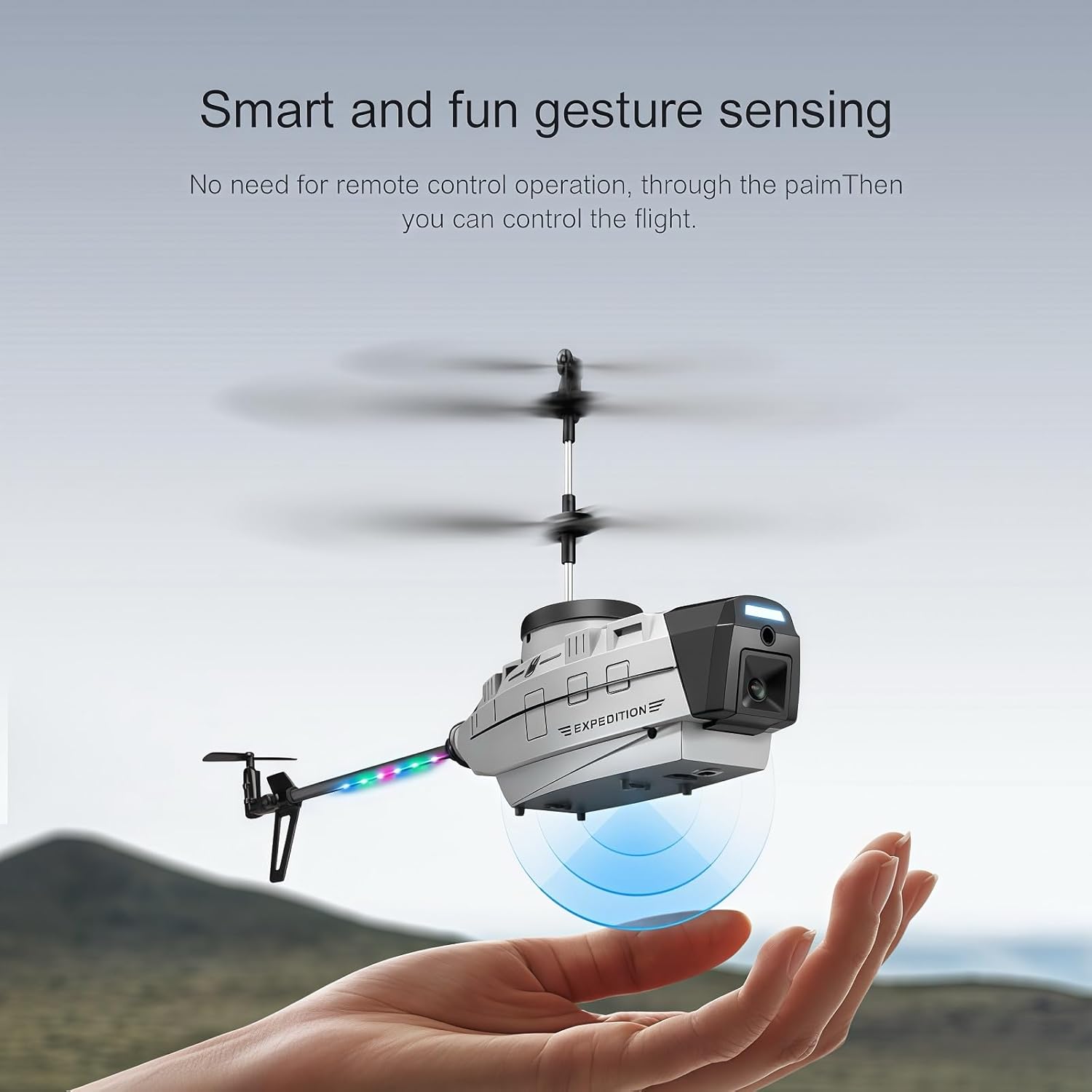 Drone di nuova forma con fotocamera 720p, drone a 3 velocità, 2 batterie, prevenzione attiva degli ostacoli, decollo/atterraggio con un tasto. (Giallo - 2 batterie)