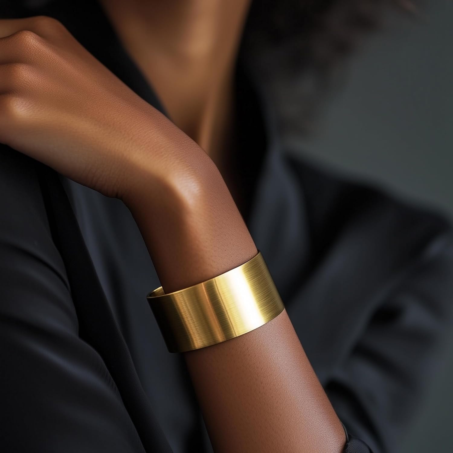 14k Gold Open Cuff Bracelet - Luxury Large Unique Jewelry - Anniversary Gift · v4