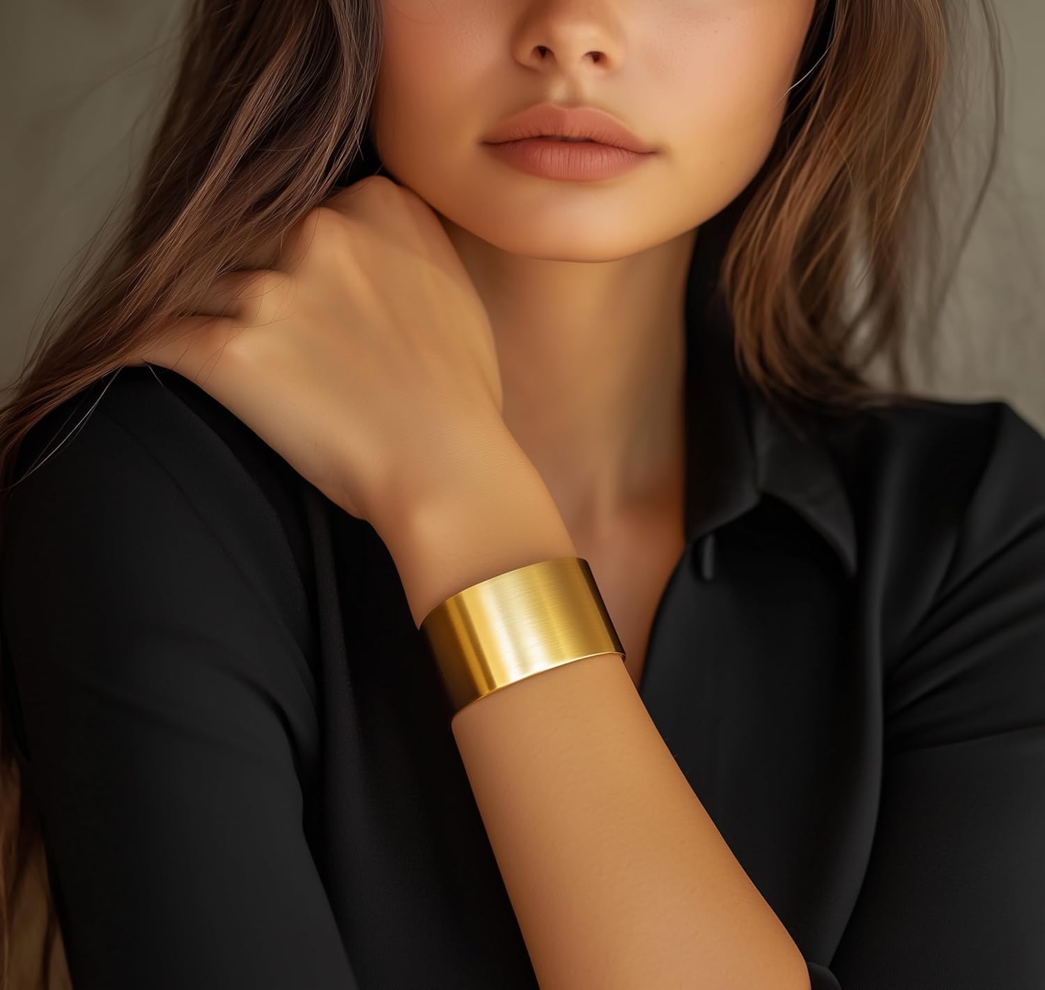 14k Gold Open Cuff Bracelet - Luxury Large Unique Jewelry - Anniversary Gift · v4